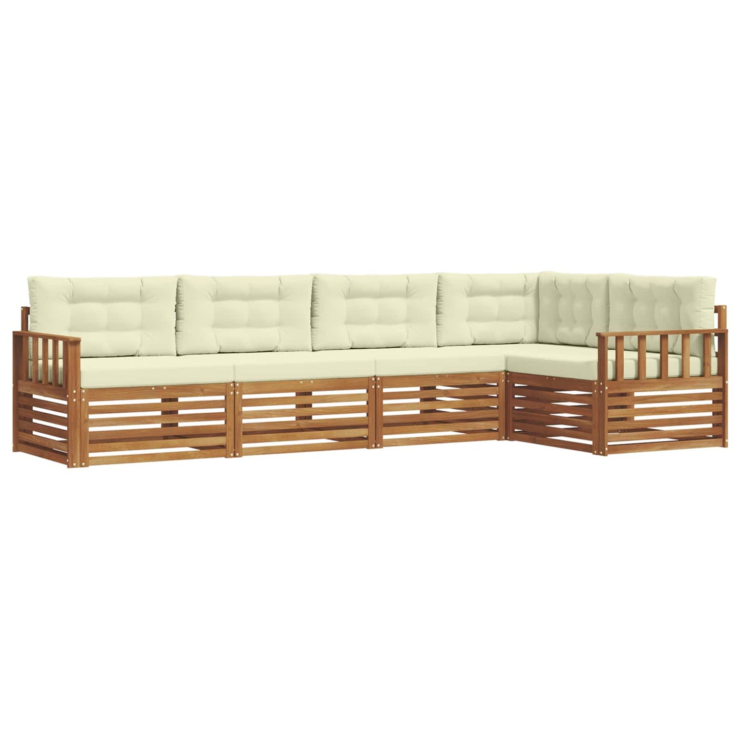 Outdoor-Sofagarnitur 5 stk. Natur und Creme