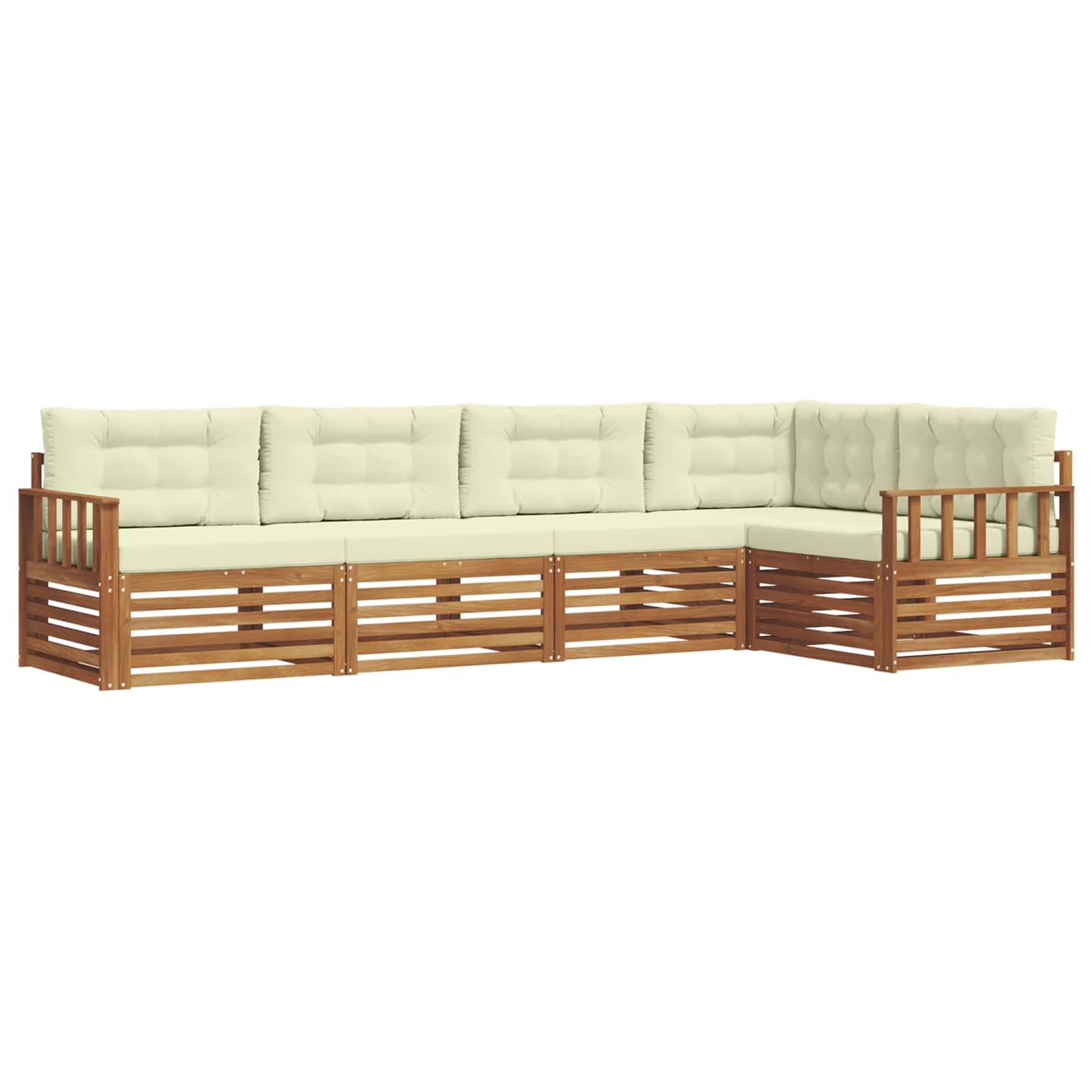 Outdoor-Sofagarnitur 5 stk. Natur und Creme