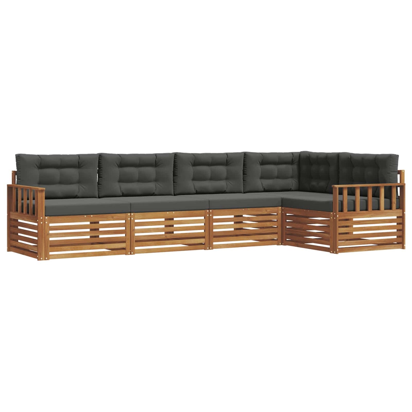 Outdoor-Sofagarnitur 5 stk. Natur und Anthrazit