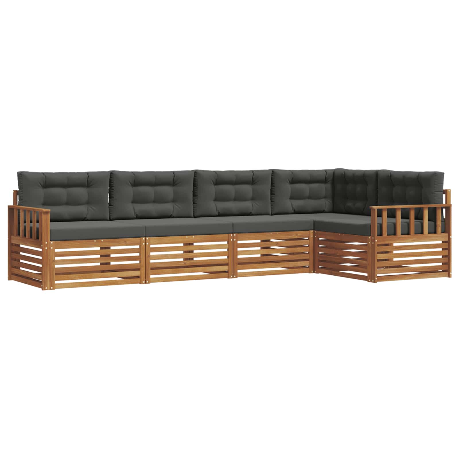 Outdoor-Sofagarnitur 5 stk. Natur und Anthrazit