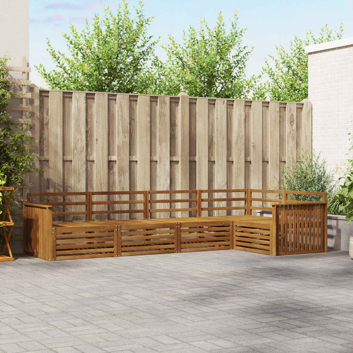 Outdoor-Sofagarnitur 5 pcs Natur