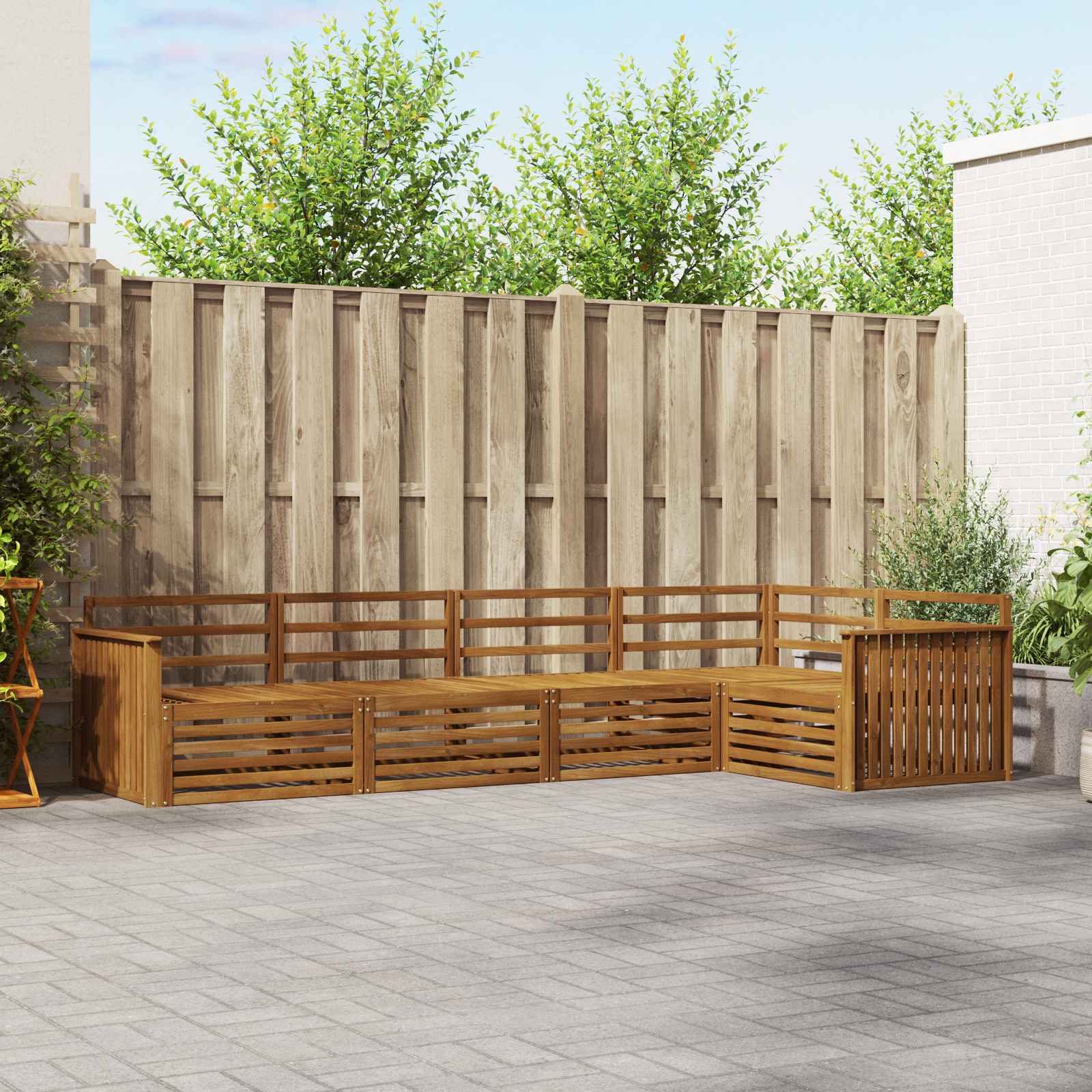 Outdoor-Sofagarnitur 5 pcs Natur