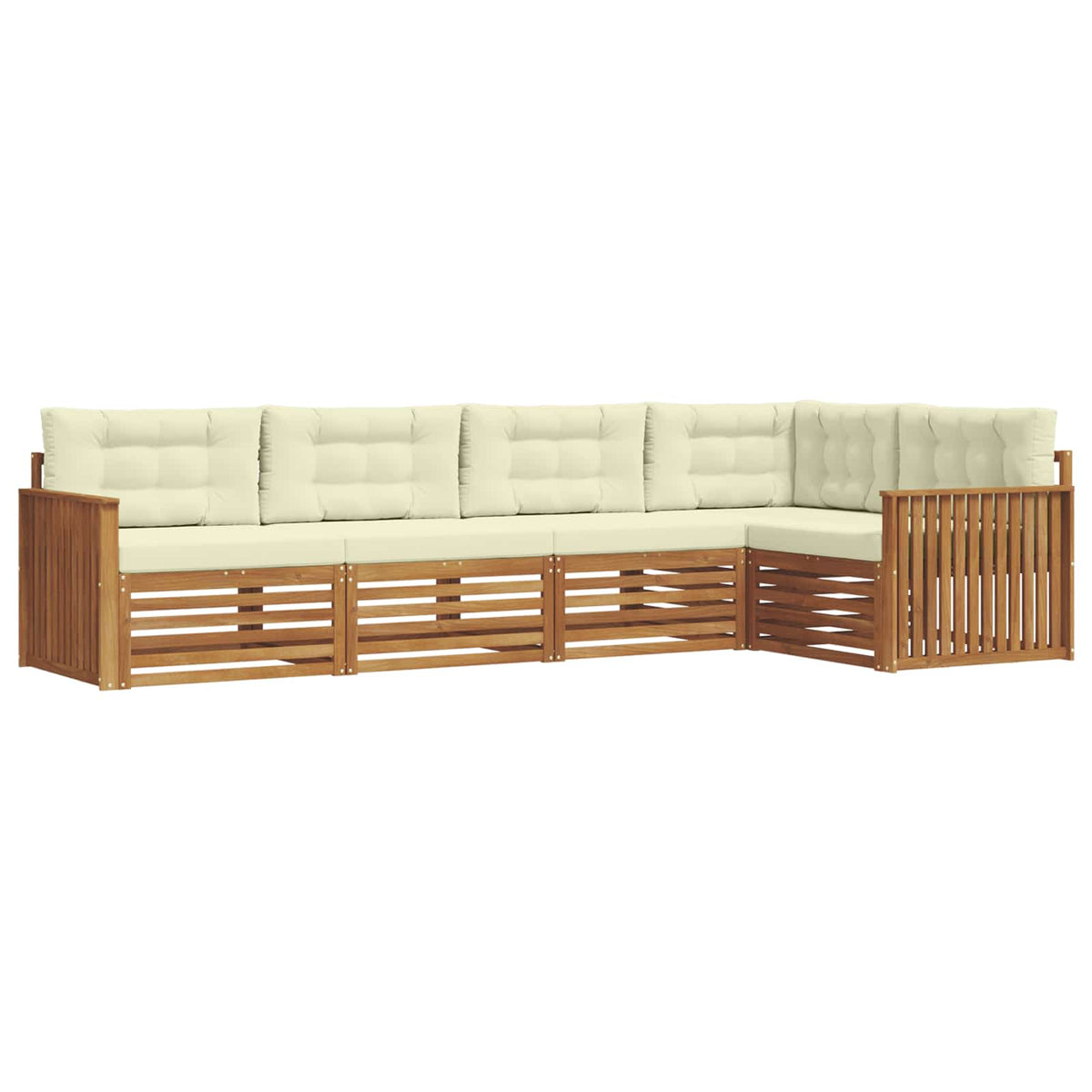 Outdoor-Sofagarnitur 5 stk. Natur und Creme