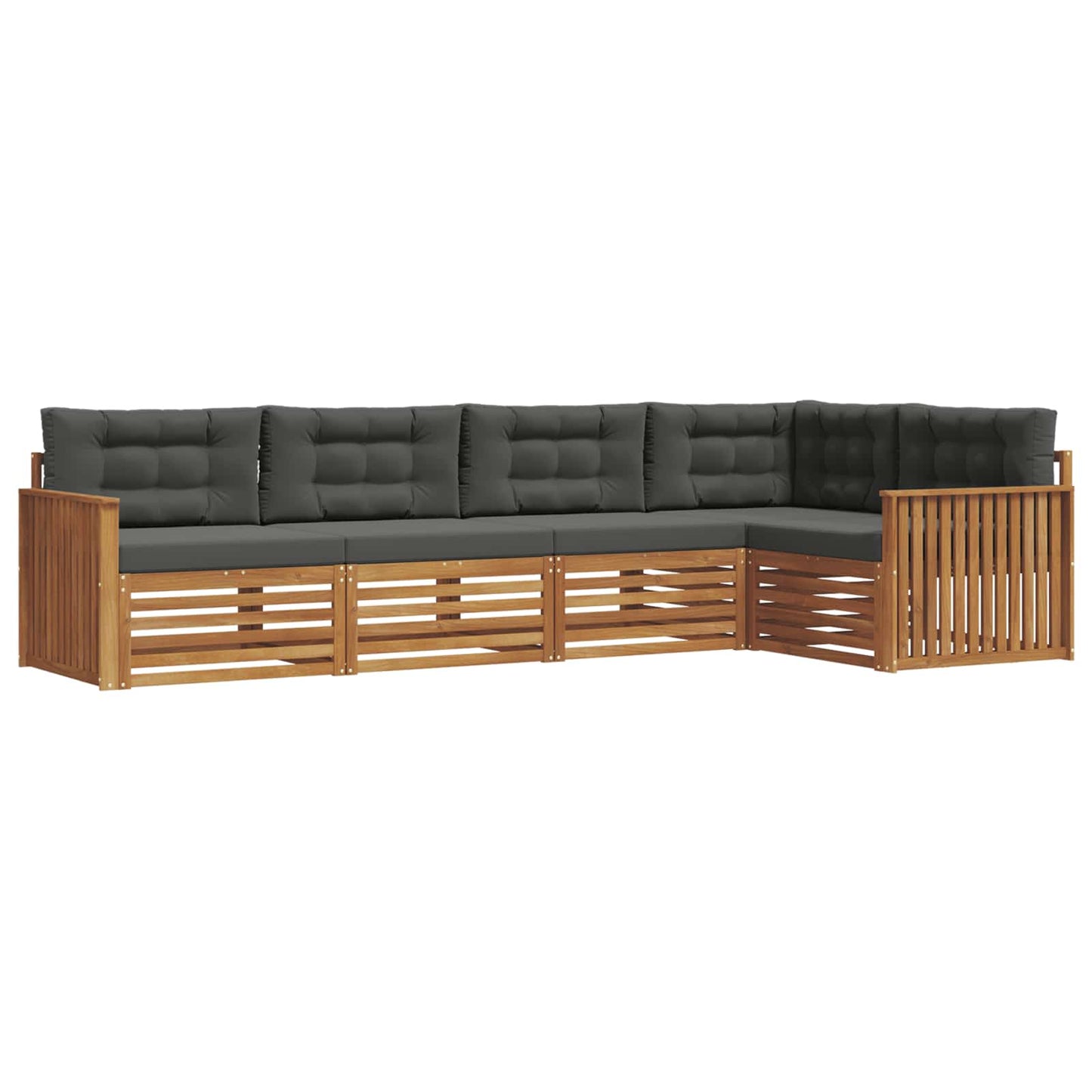 Outdoor-Sofagarnitur 5 stk. Natur und Anthrazit