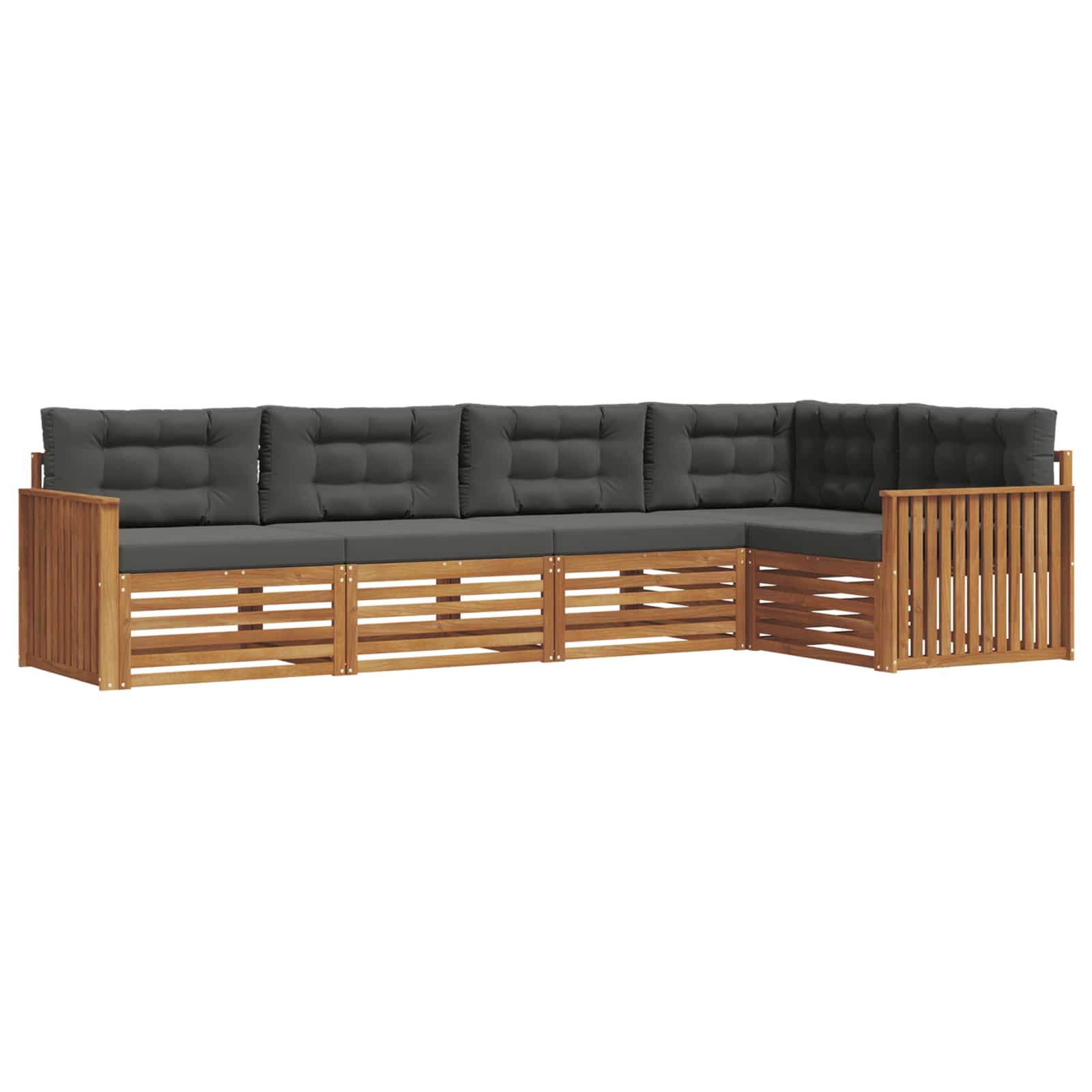 Outdoor-Sofagarnitur 5 stk. Natur und Anthrazit