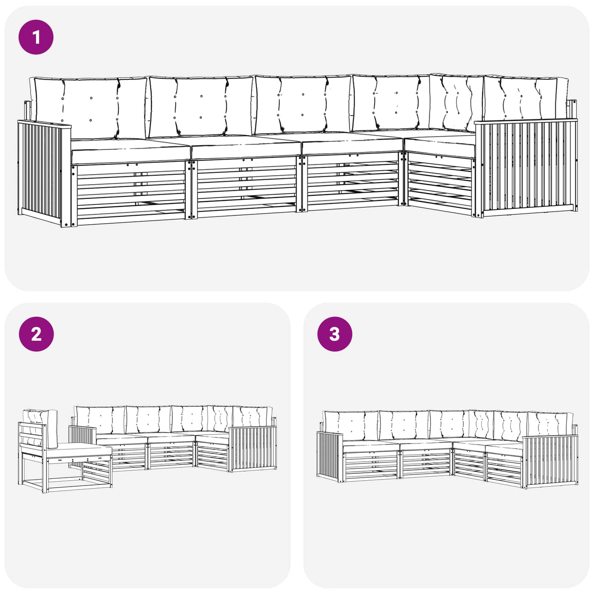 Outdoor-Sofagarnitur 5 stk. Natur und Beige
