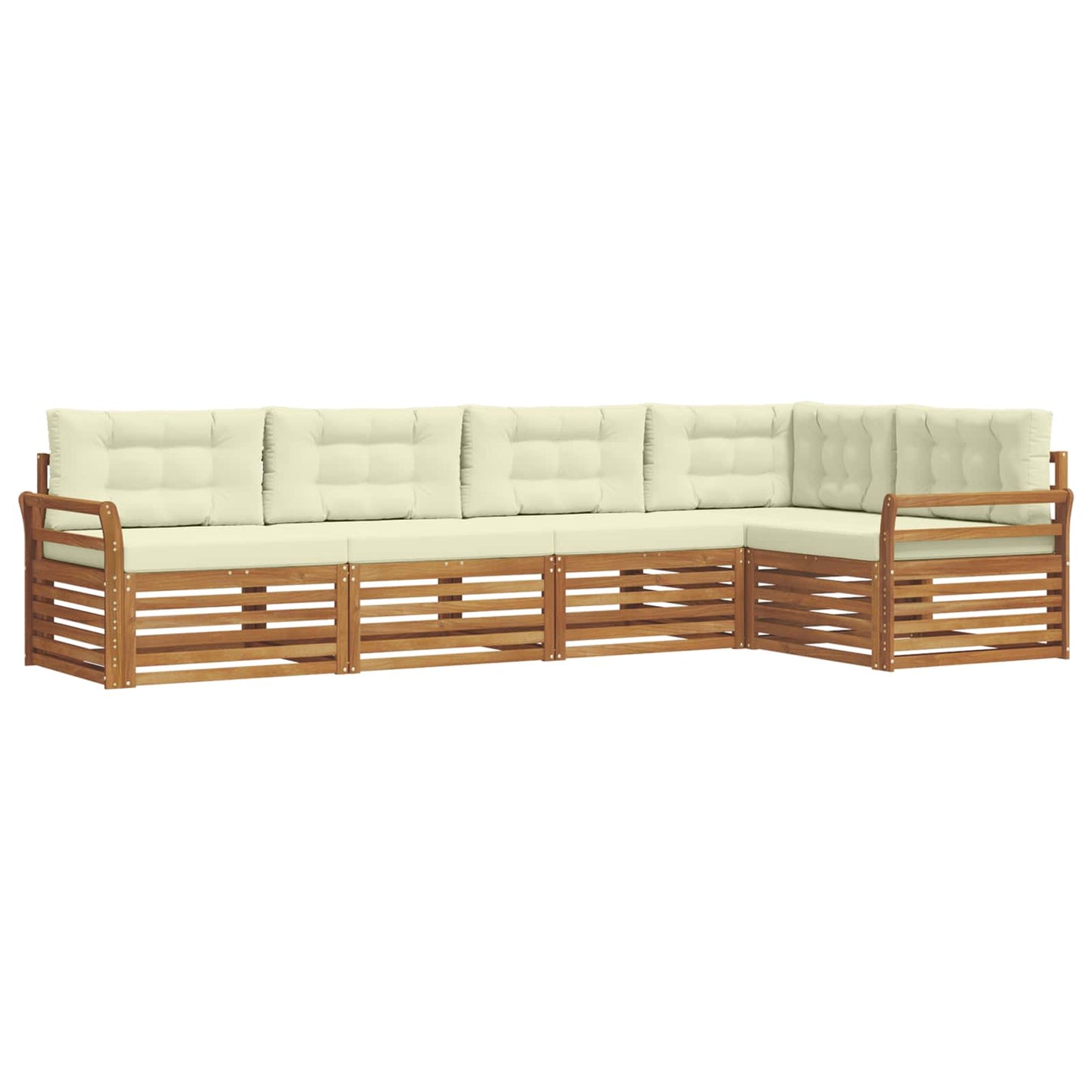 Outdoor-Sofagarnitur 5 stk. Natur und Creme