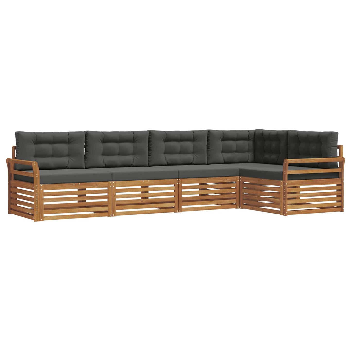 Outdoor-Sofagarnitur 5 stk. Natur und Anthrazit
