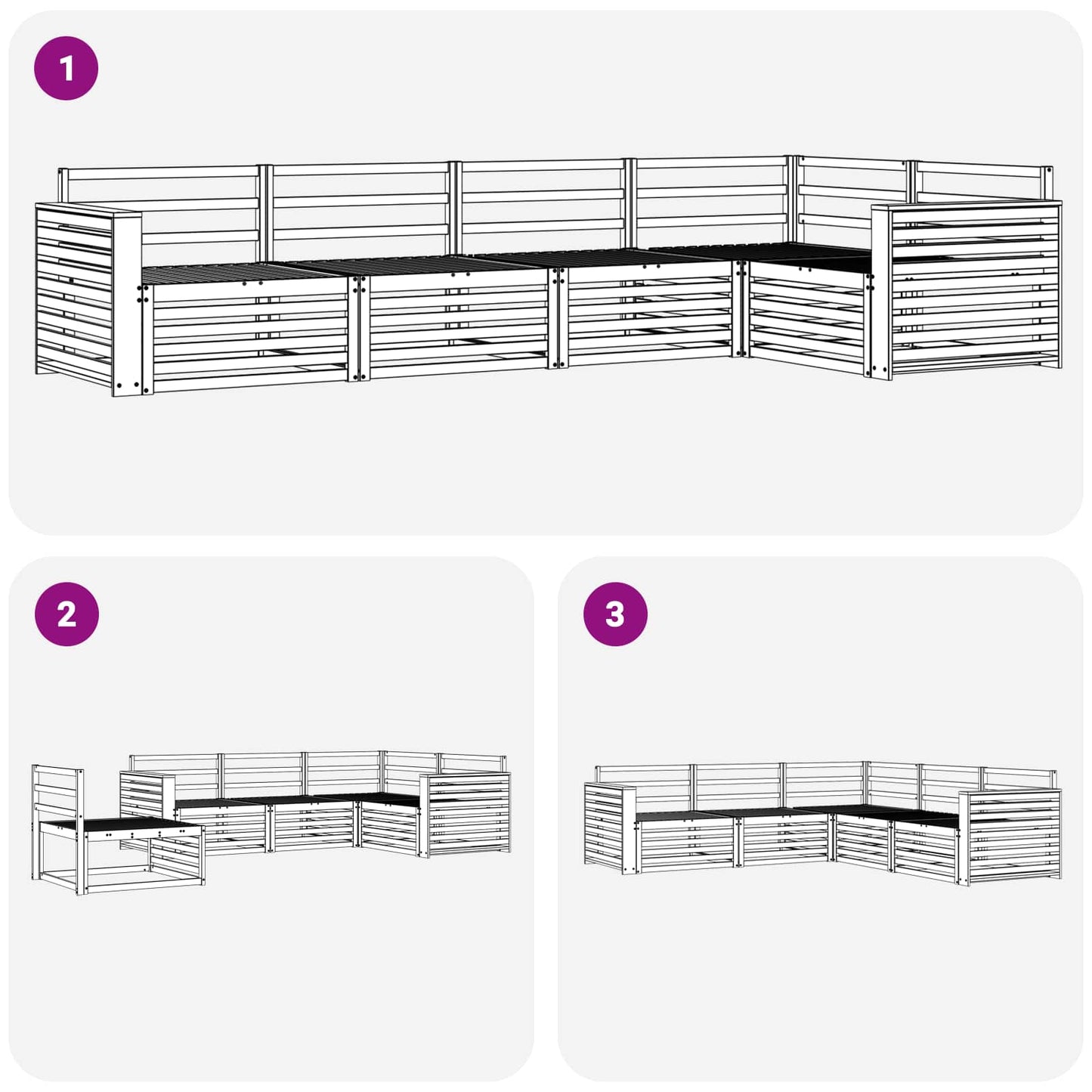 Outdoor-Sofagarnitur 5 pcs Natur