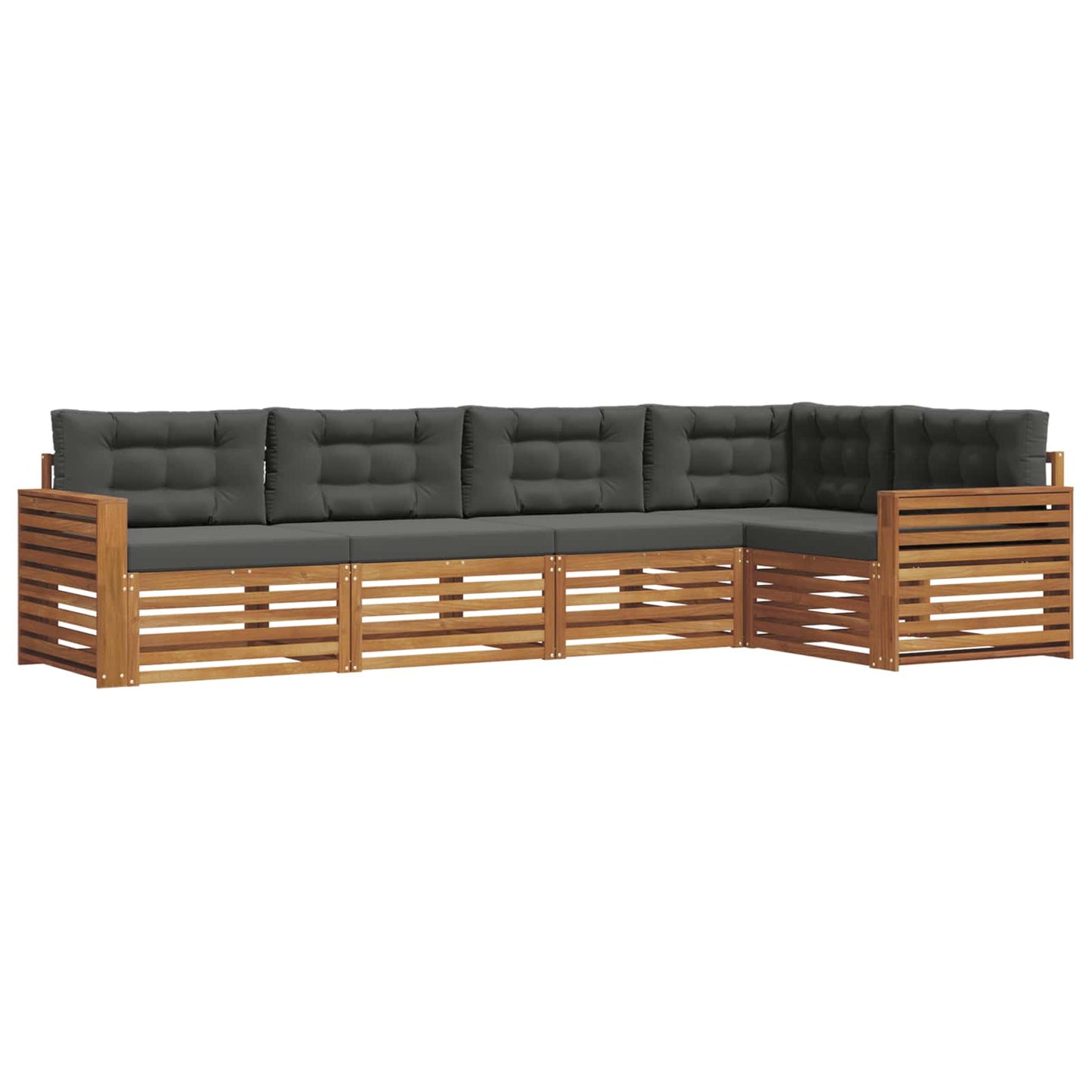 Outdoor-Sofagarnitur 5 stk. Natur und Anthrazit