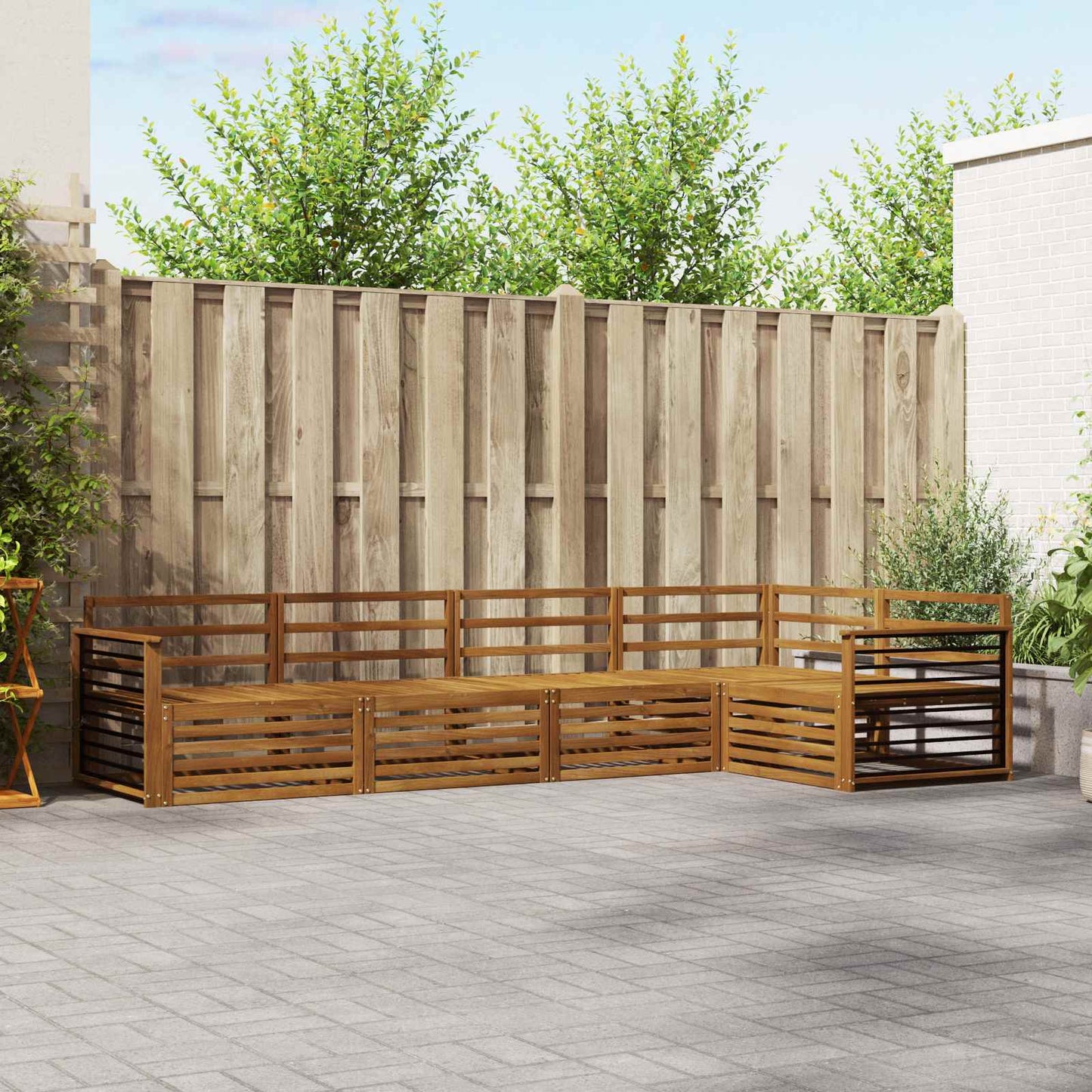 Outdoor-Sofagarnitur 5 pcs Natur