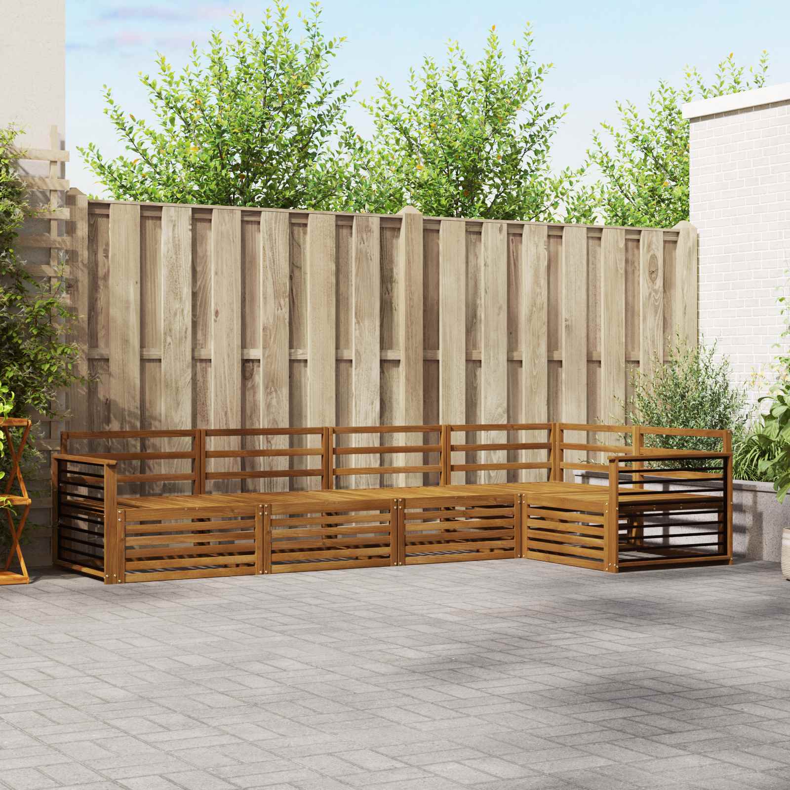 Outdoor-Sofagarnitur 5 pcs Natur