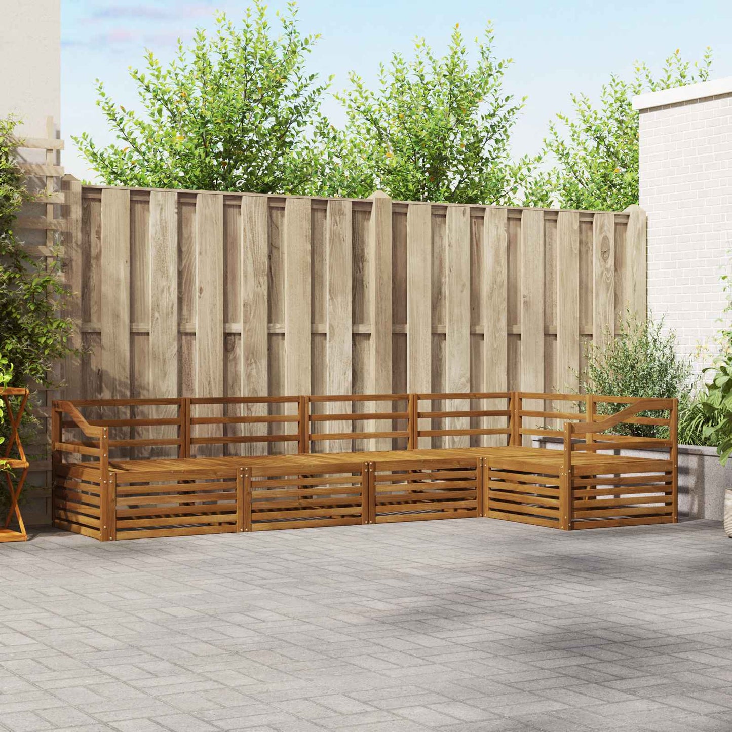 Outdoor-Sofagarnitur 5 pcs Natur