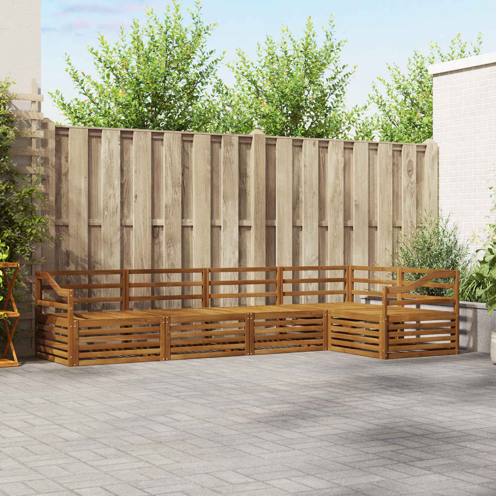 Outdoor-Sofagarnitur 5 pcs Natur