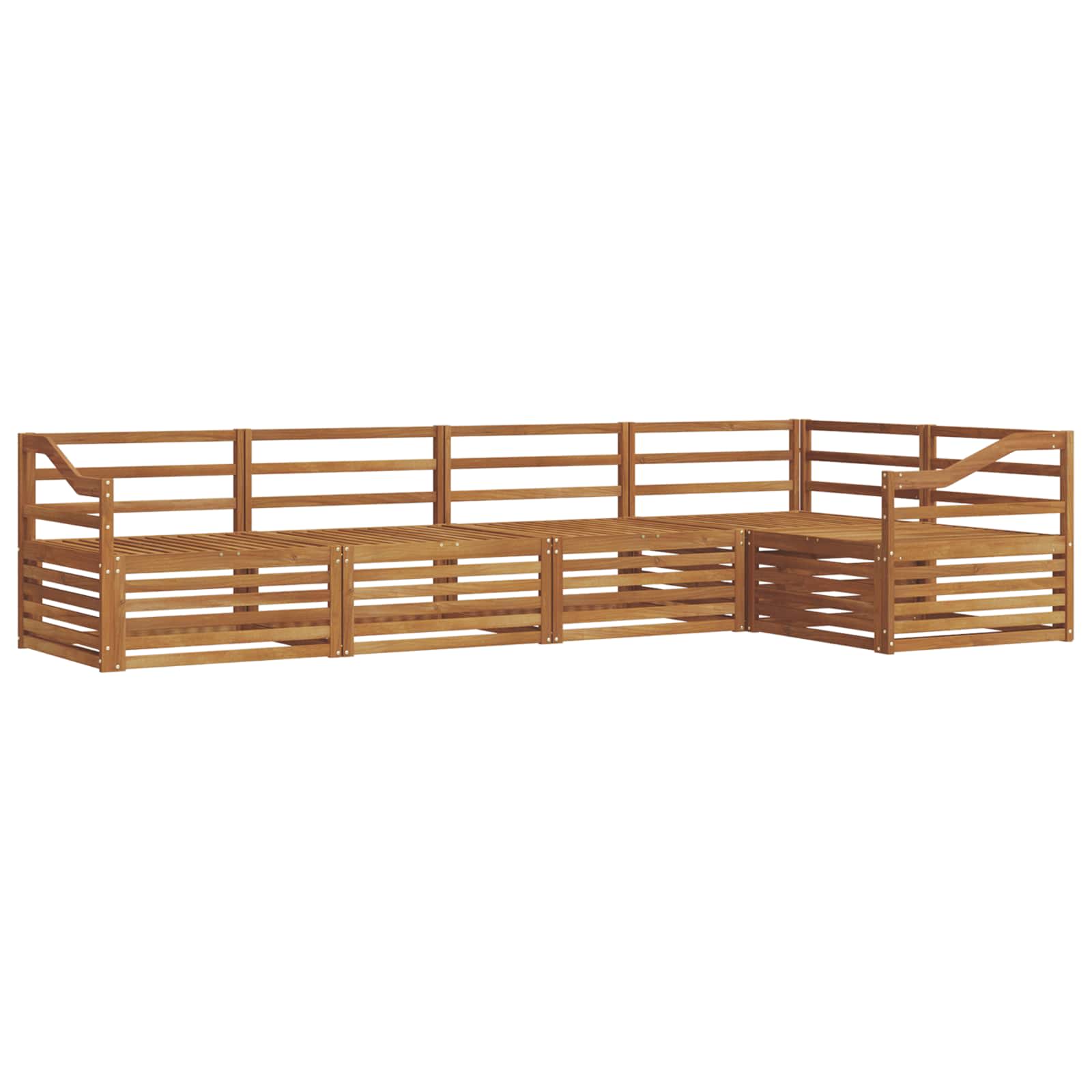 Outdoor-Sofagarnitur 5 pcs Natur