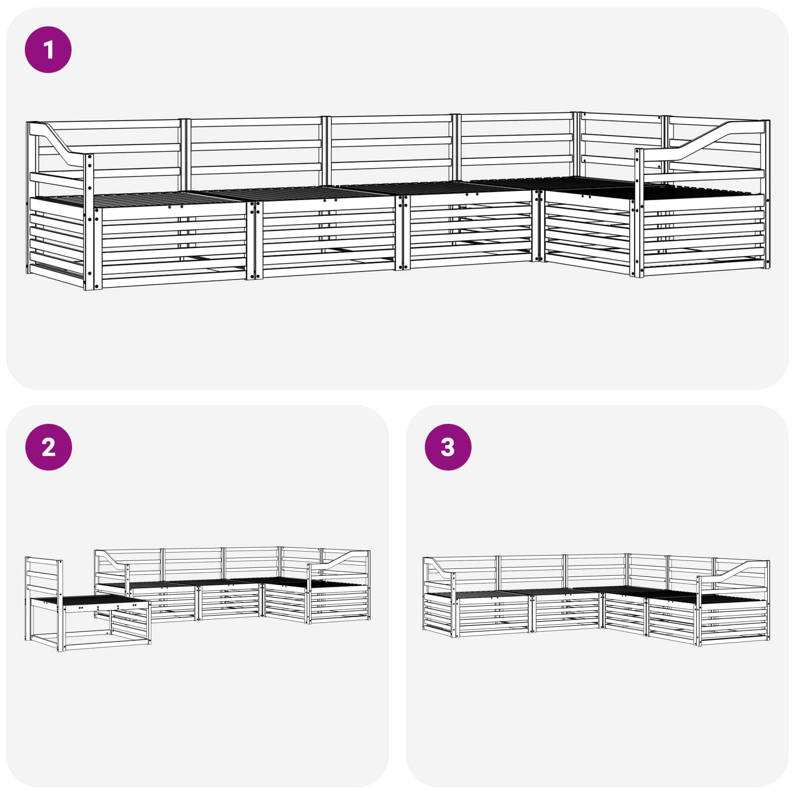 Outdoor-Sofagarnitur 5 pcs Natur