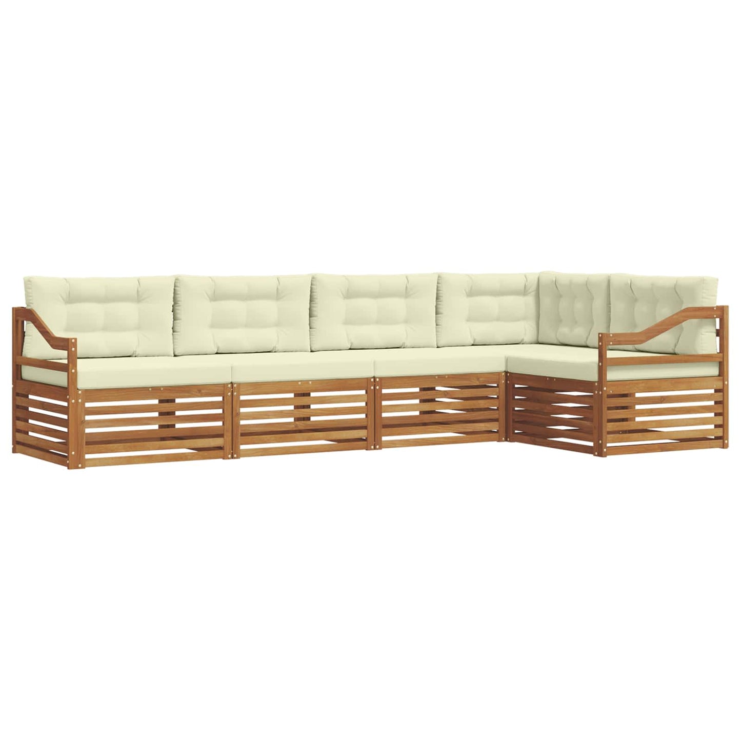 Outdoor-Sofagarnitur 5 stk. Natur und Creme