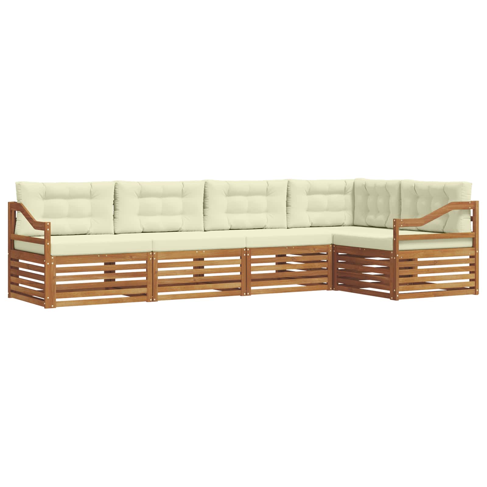 Outdoor-Sofagarnitur 5 stk. Natur und Creme
