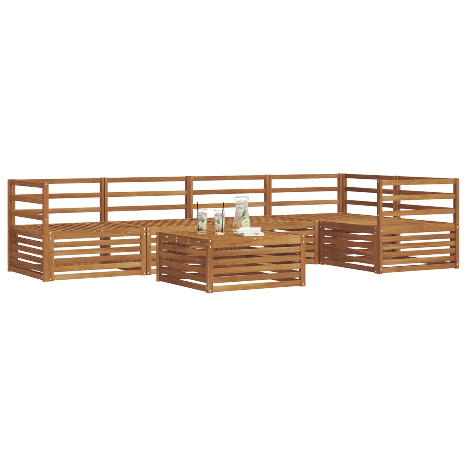 Outdoor-Sofagarnitur 6 pcs Natur