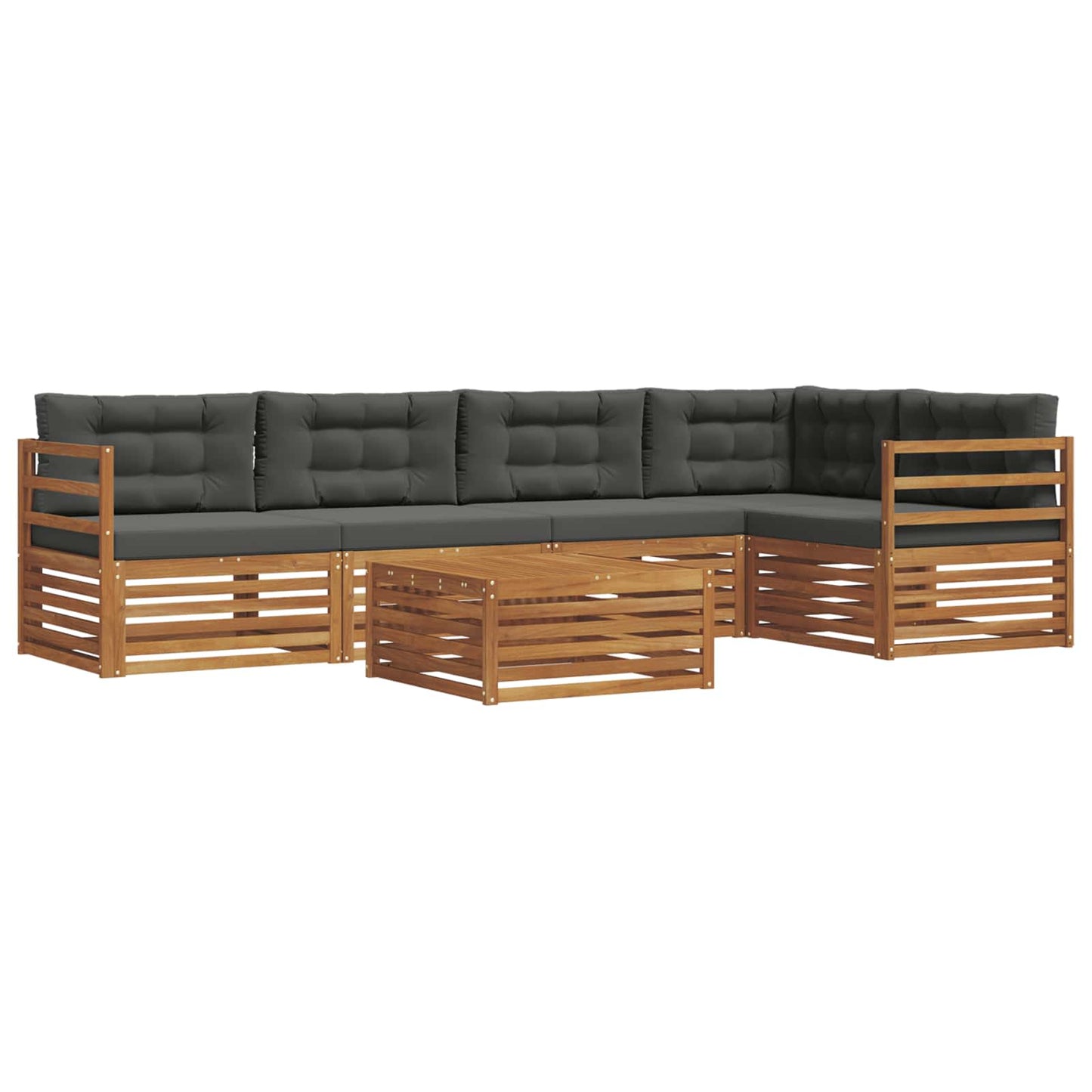Outdoor-Sofagarnitur 6 stk. Natur und Anthrazit