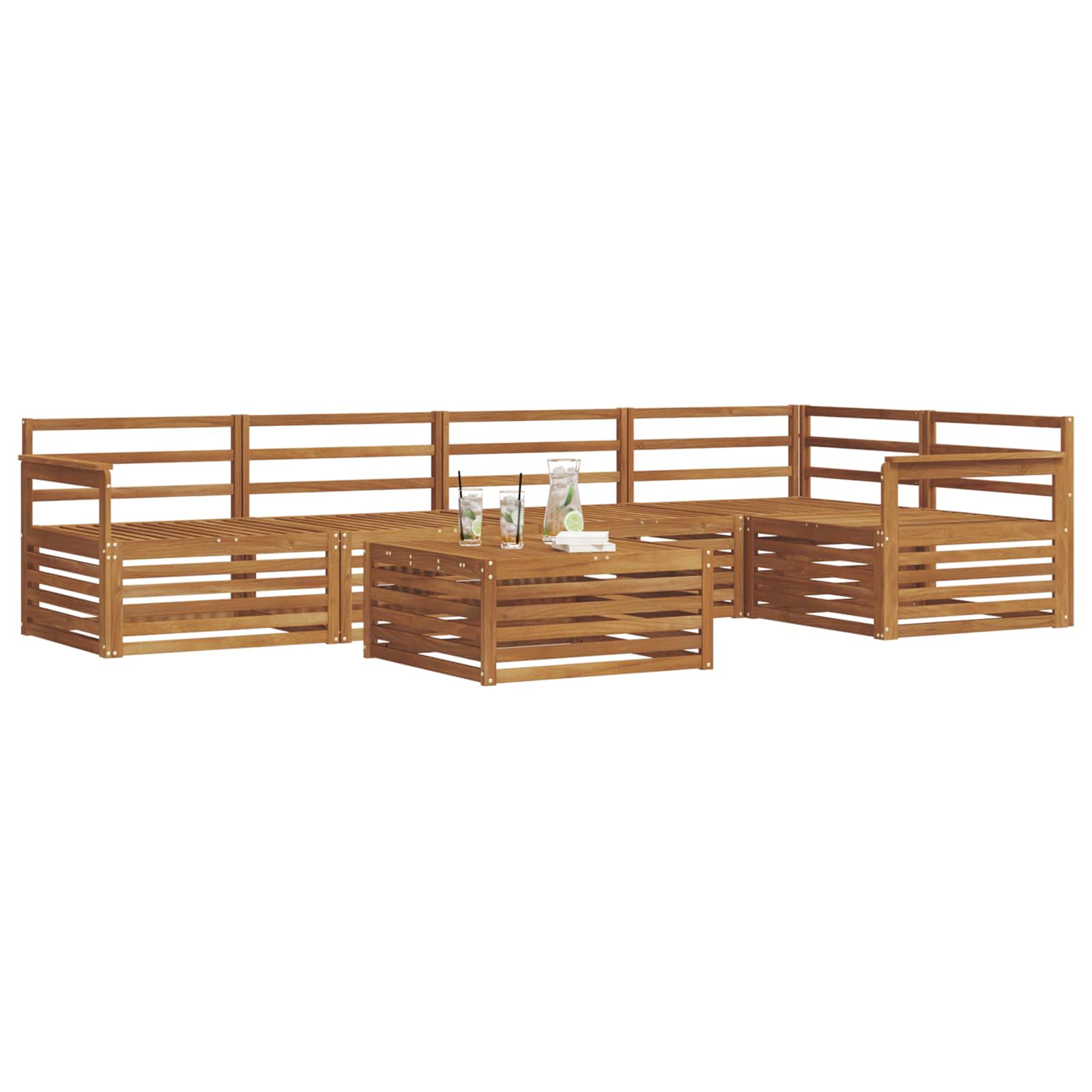 Outdoor-Sofagarnitur 6 pcs Natur