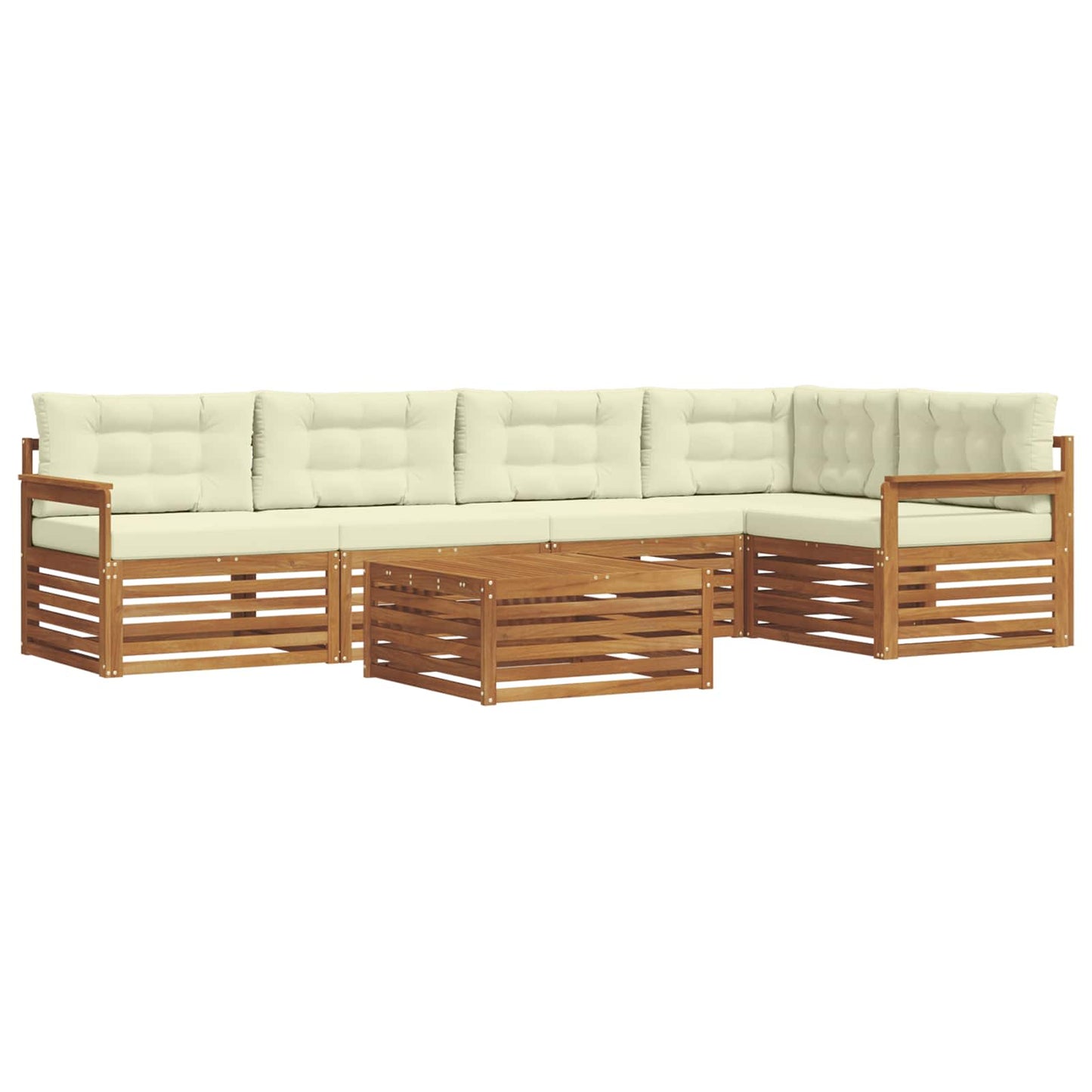 Outdoor-Sofagarnitur 6 stk. Natur und Creme