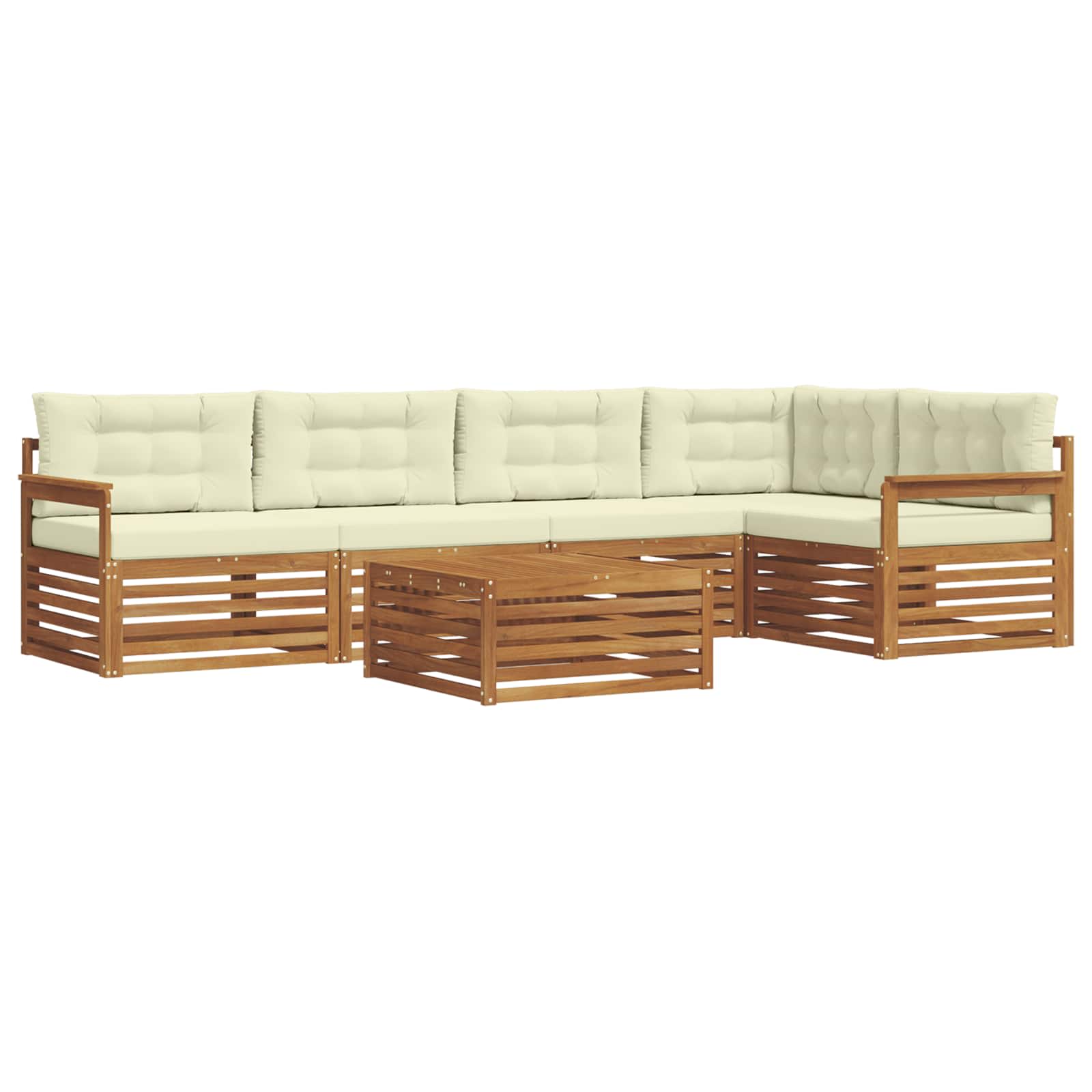 Outdoor-Sofagarnitur 6 stk. Natur und Creme