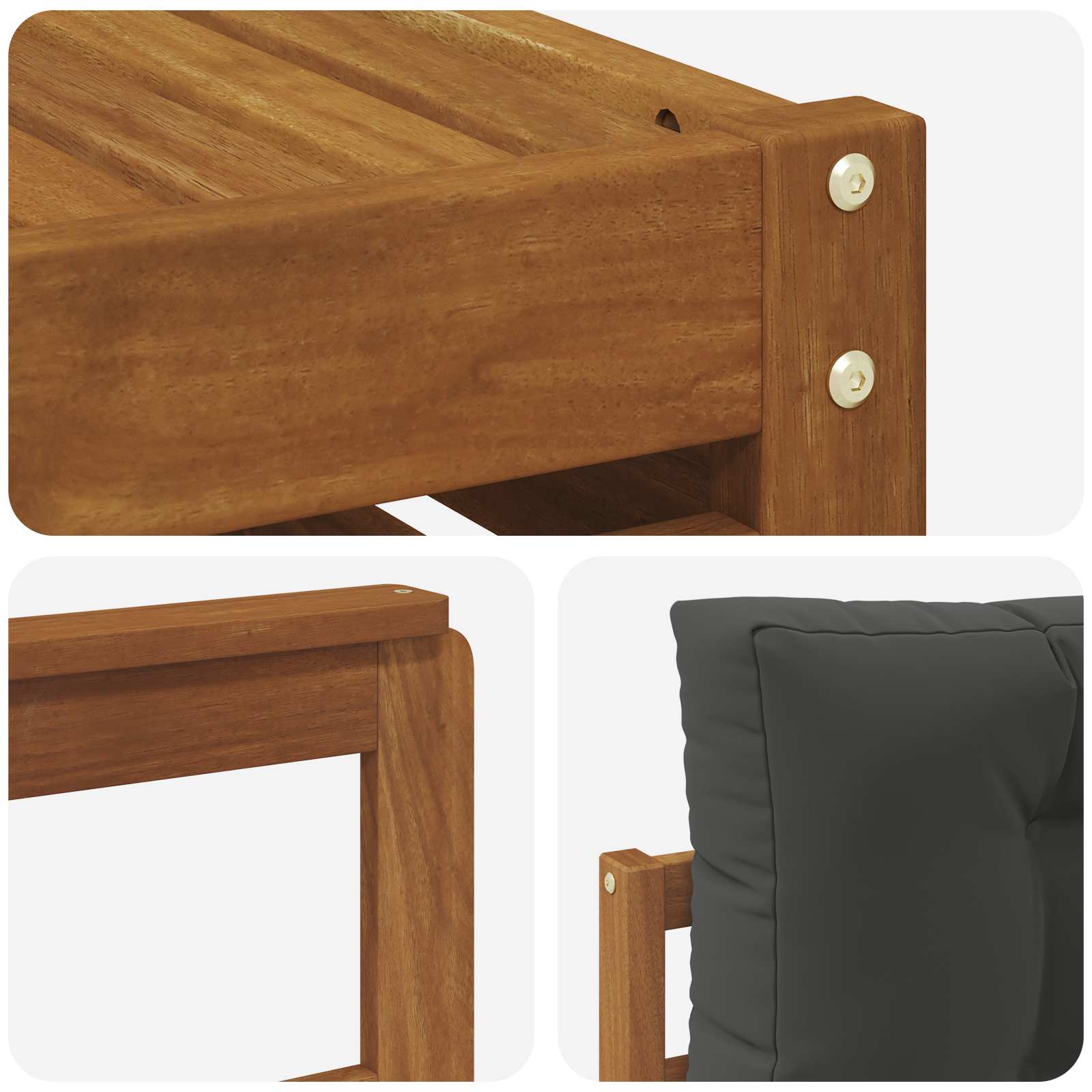 Outdoor-Sofagarnitur 6 stk. Natur und Anthrazit