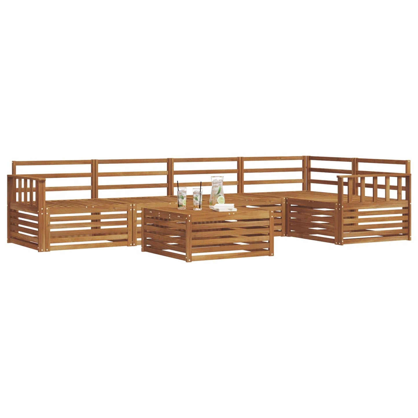 Outdoor-Sofagarnitur 6 pcs Natur