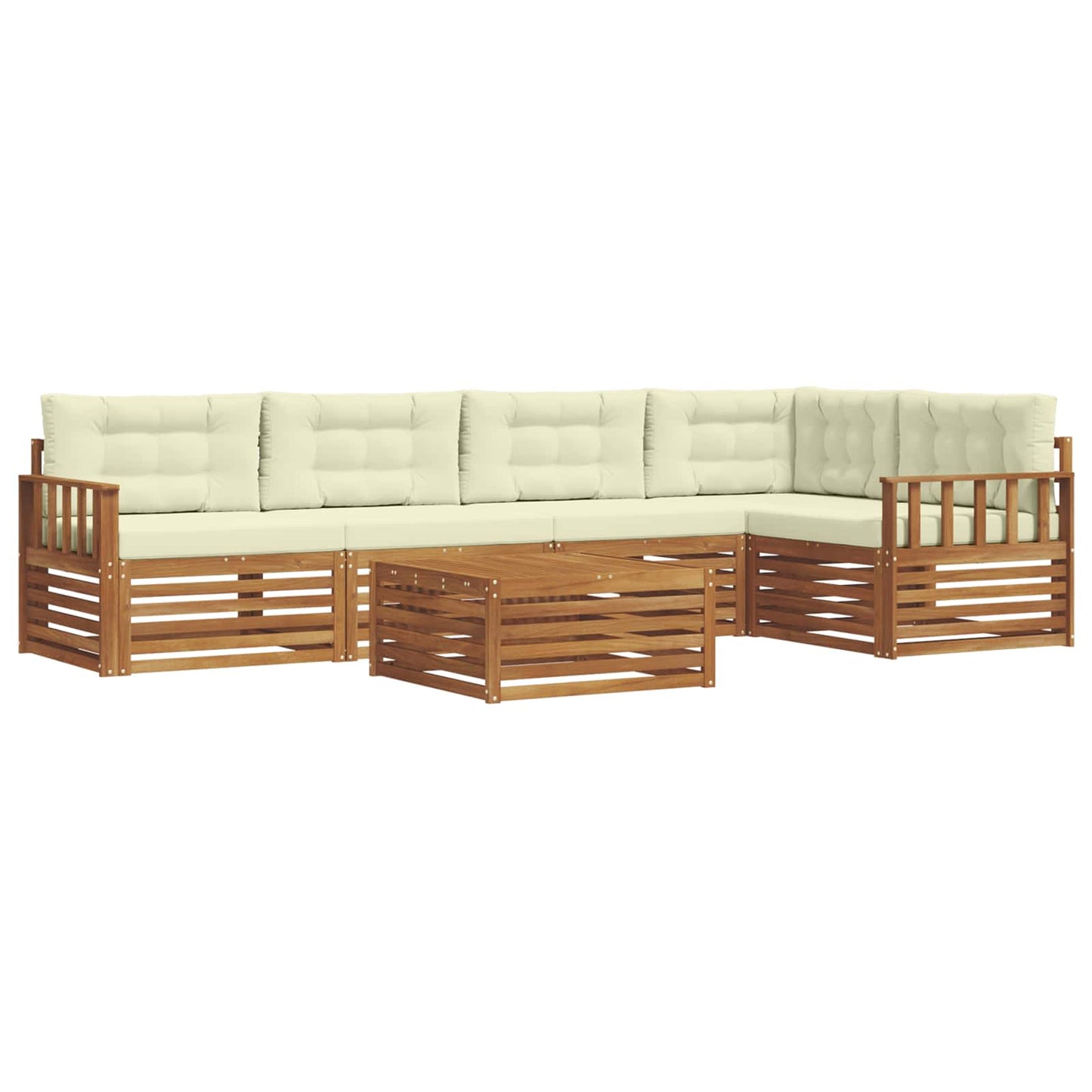 Outdoor-Sofagarnitur 6 stk. Natur und Creme