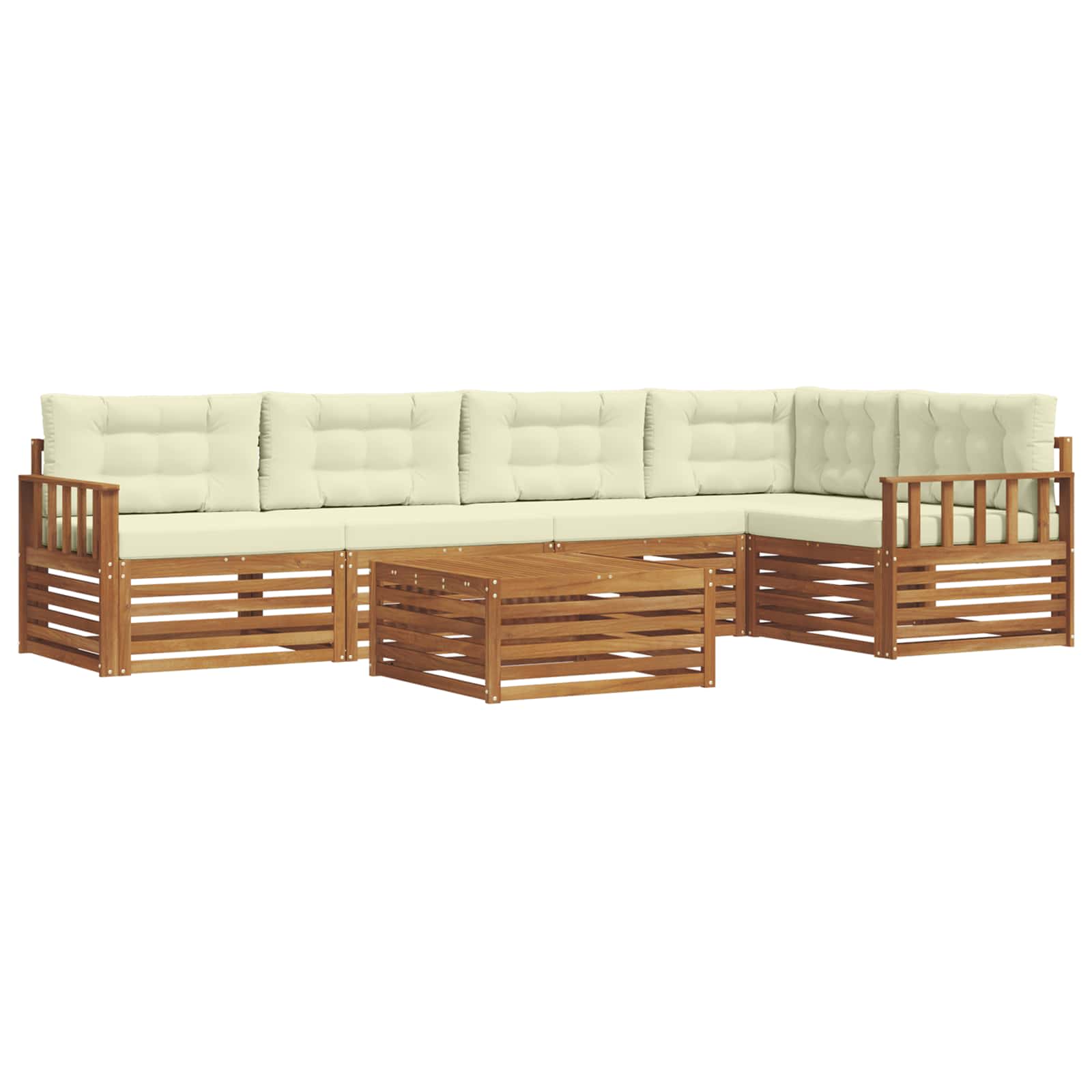 Outdoor-Sofagarnitur 6 stk. Natur und Creme