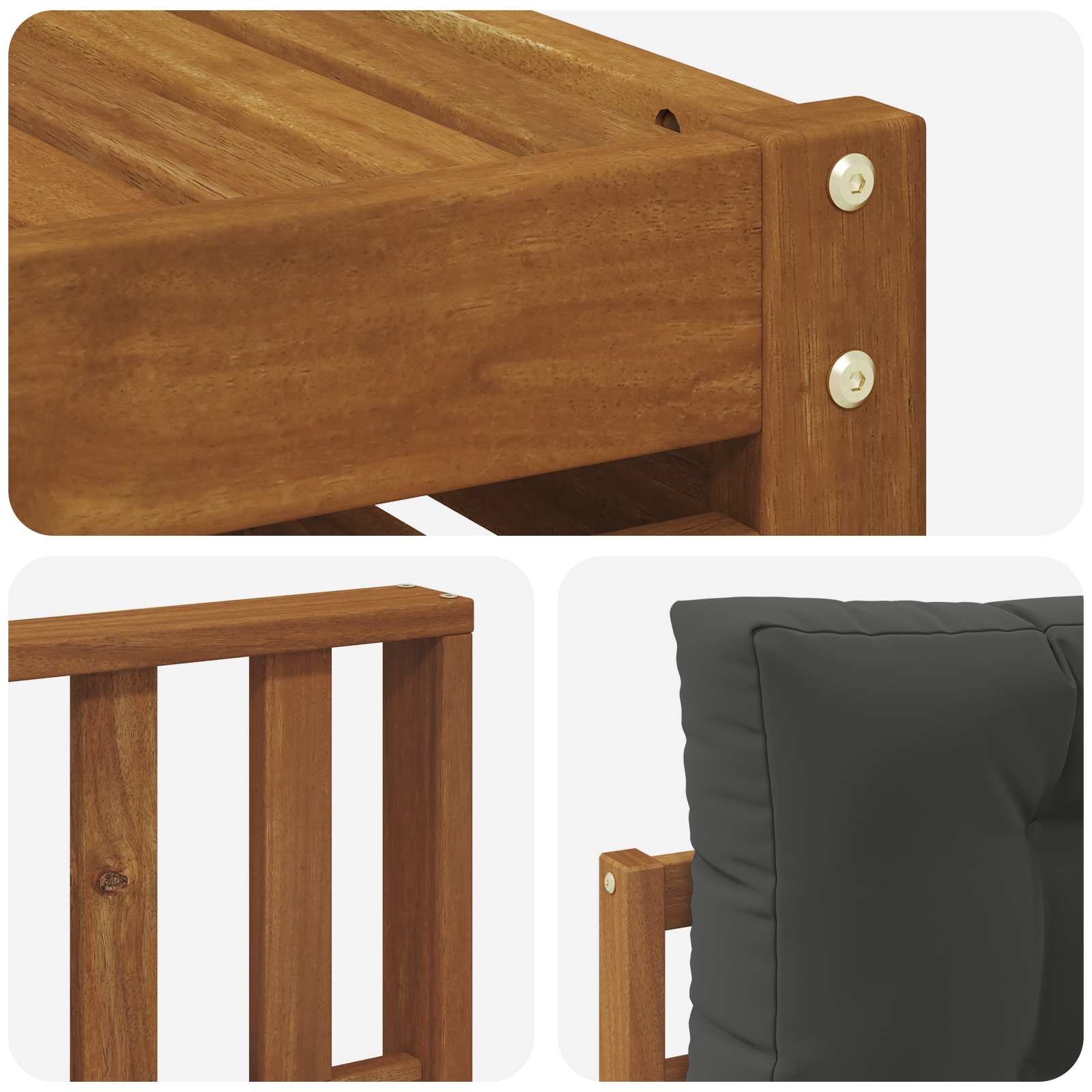 Outdoor-Sofagarnitur 6 stk. Natur und Anthrazit