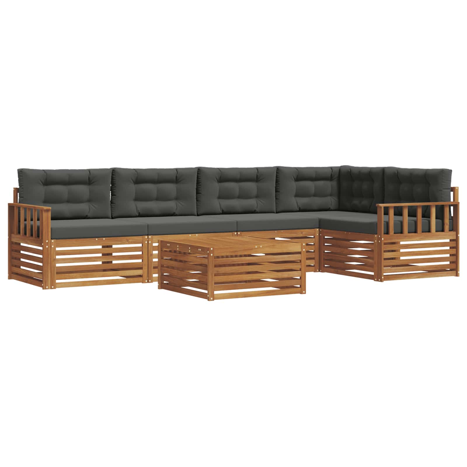 Outdoor-Sofagarnitur 6 stk. Natur und Anthrazit