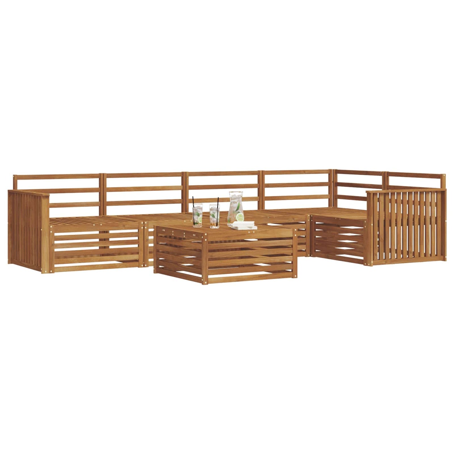 Outdoor-Sofagarnitur 6 pcs Natur