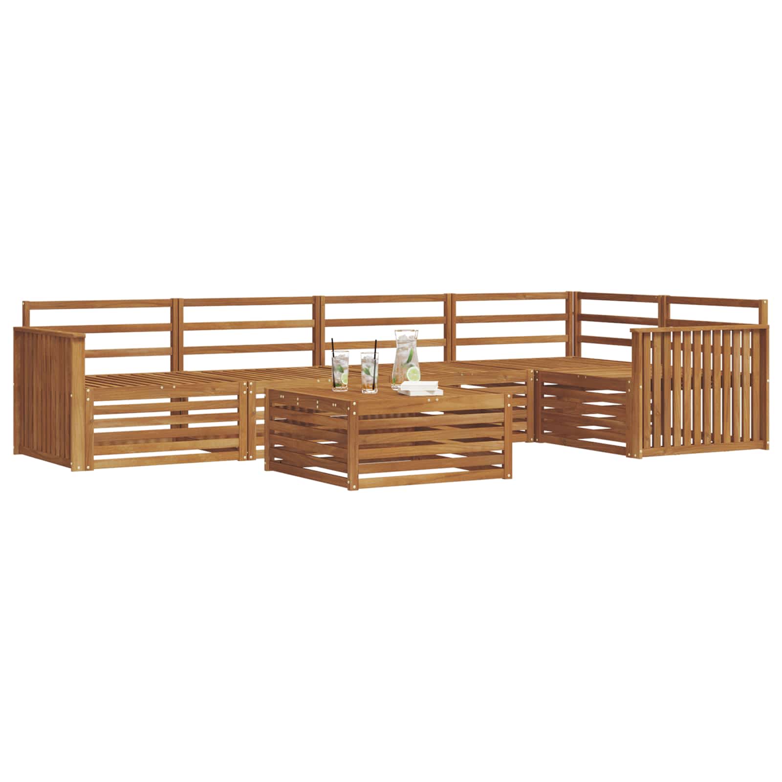 Outdoor-Sofagarnitur 6 pcs Natur