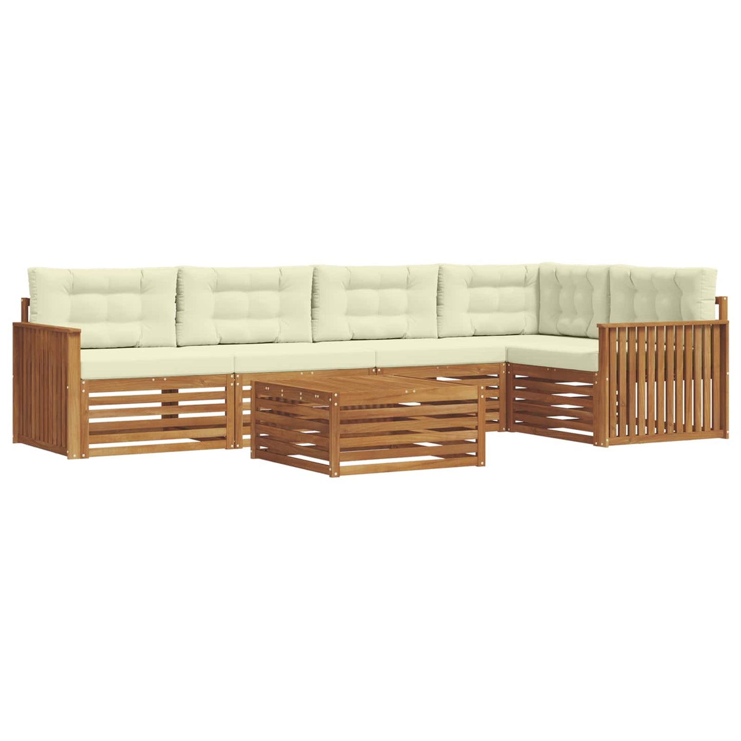 Outdoor-Sofagarnitur mit Kissen 6 pcs Natur und Creme
