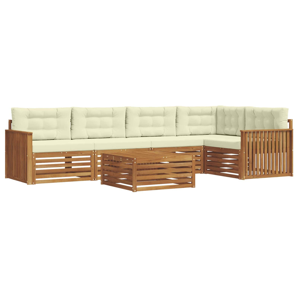 Outdoor-Sofagarnitur 6 stk. Natur und Creme