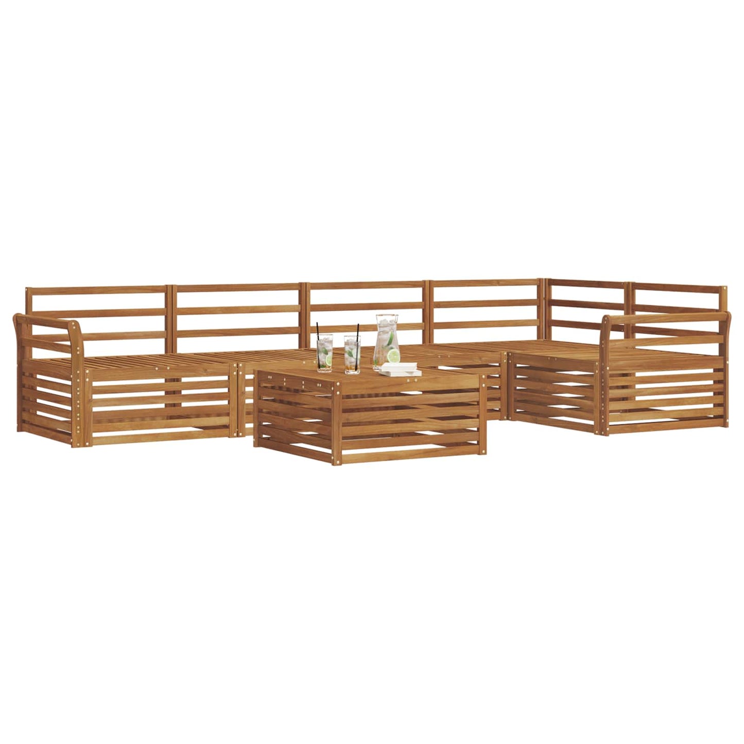 Outdoor-Sofagarnitur 6 pcs Natur