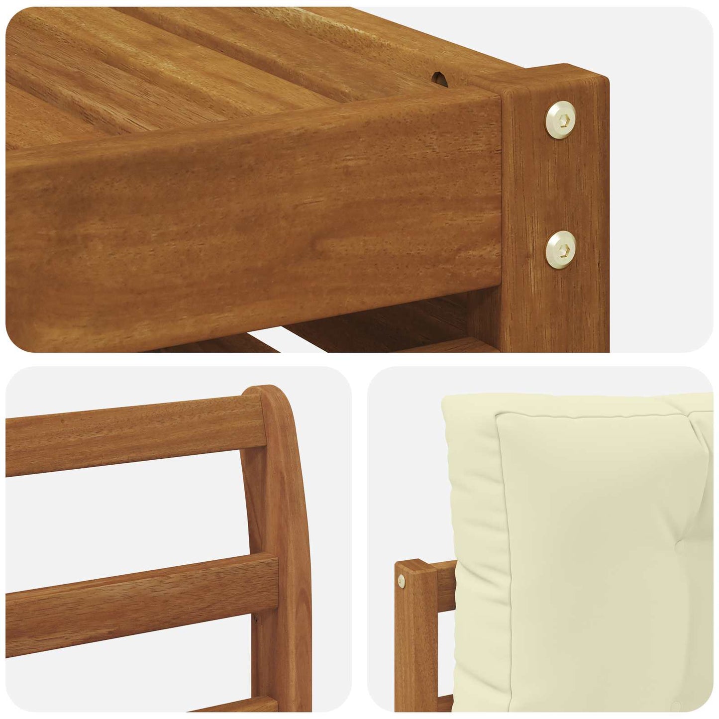 Outdoor-Sofagarnitur 6 stk. Natur und Creme
