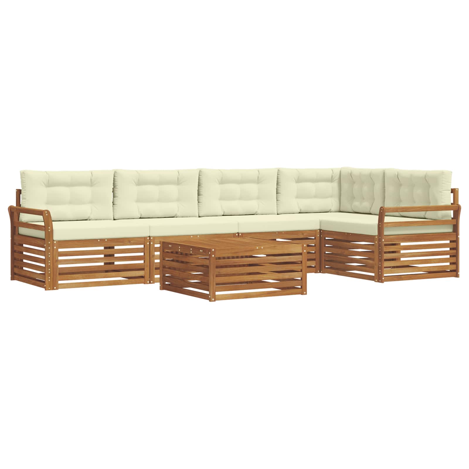 Outdoor-Sofagarnitur 6 stk. Natur und Creme