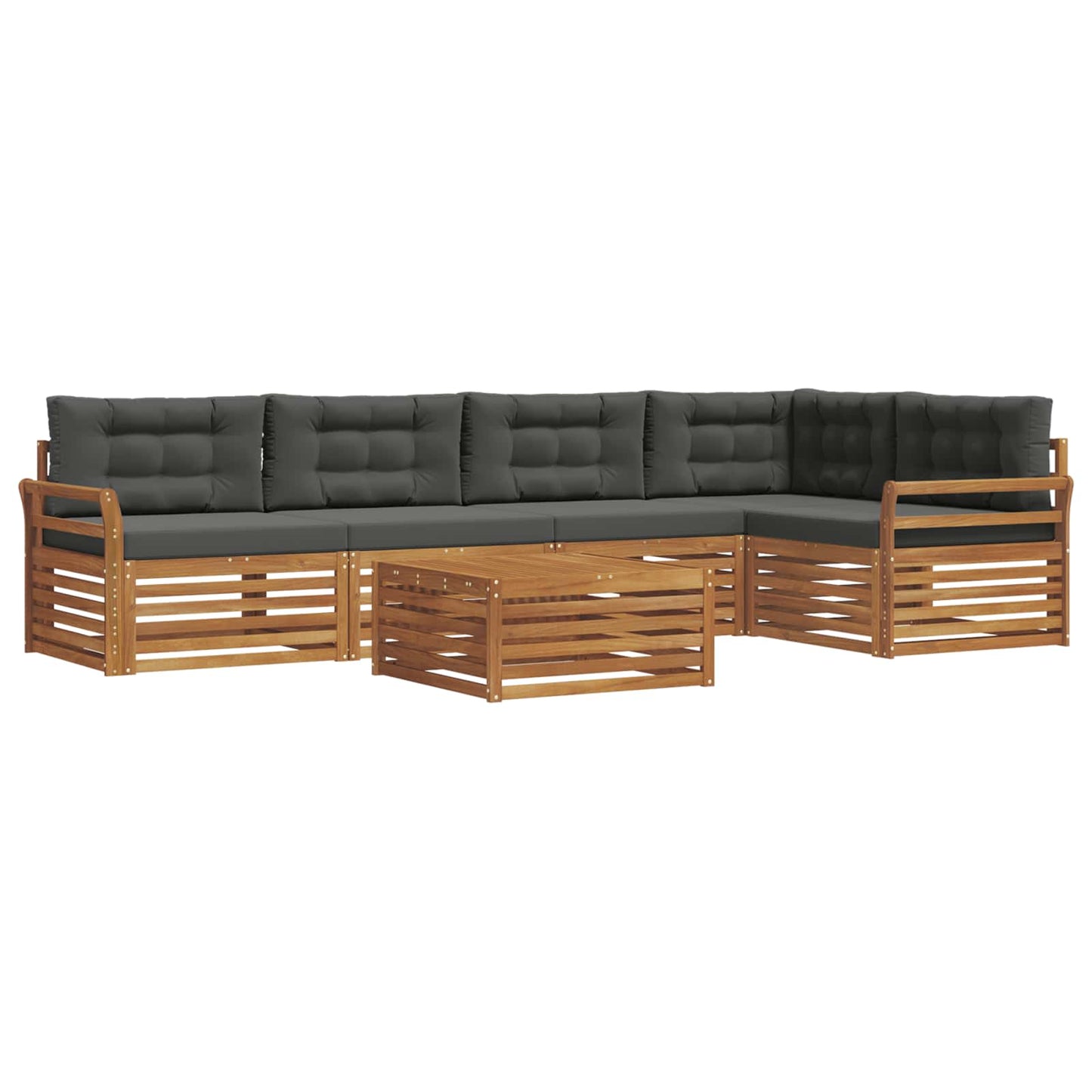 Outdoor-Sofagarnitur 6 stk. Natur und Anthrazit