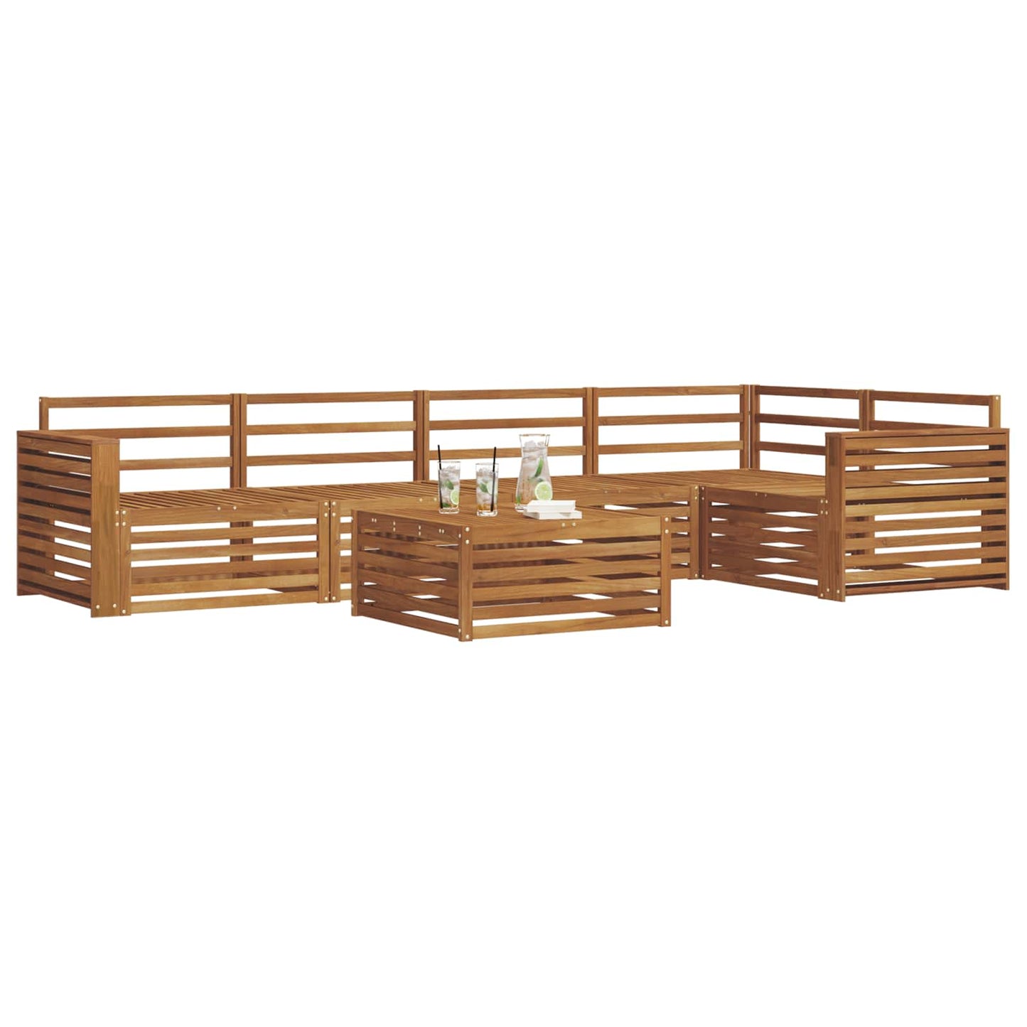 Outdoor-Sofagarnitur 6 pcs Natur