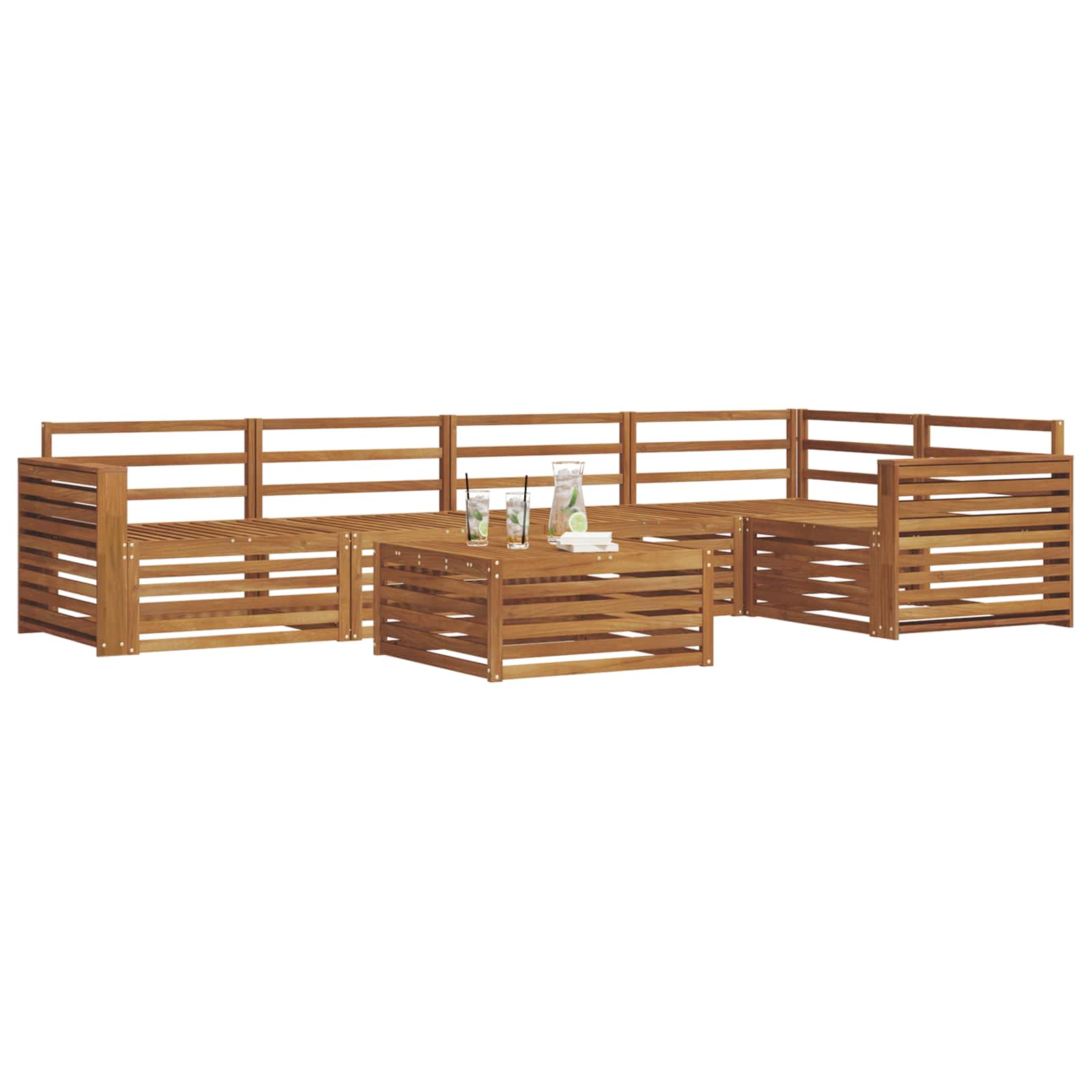 Outdoor-Sofagarnitur 6 pcs Natur