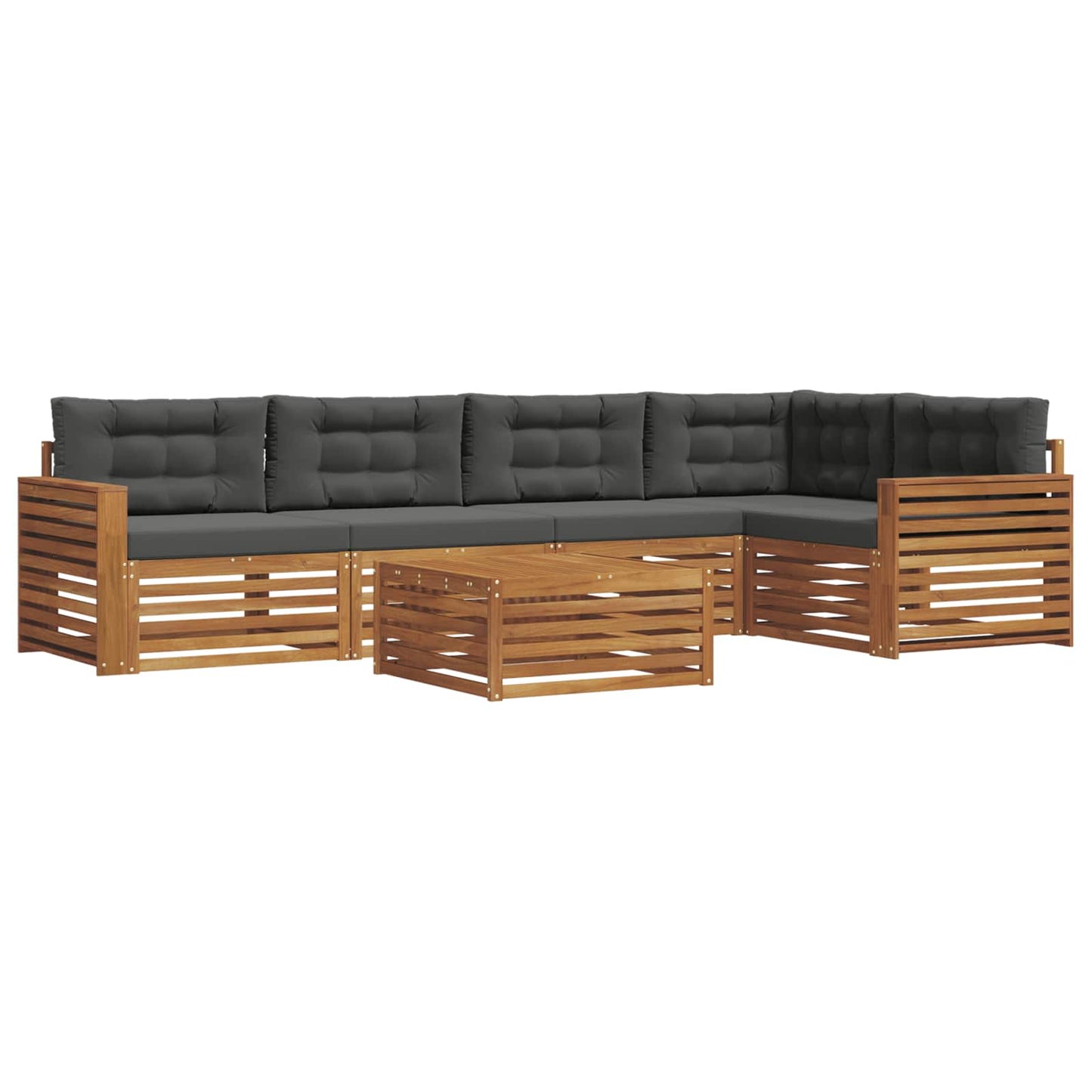 Outdoor-Sofagarnitur 6 stk. Natur und Anthrazit