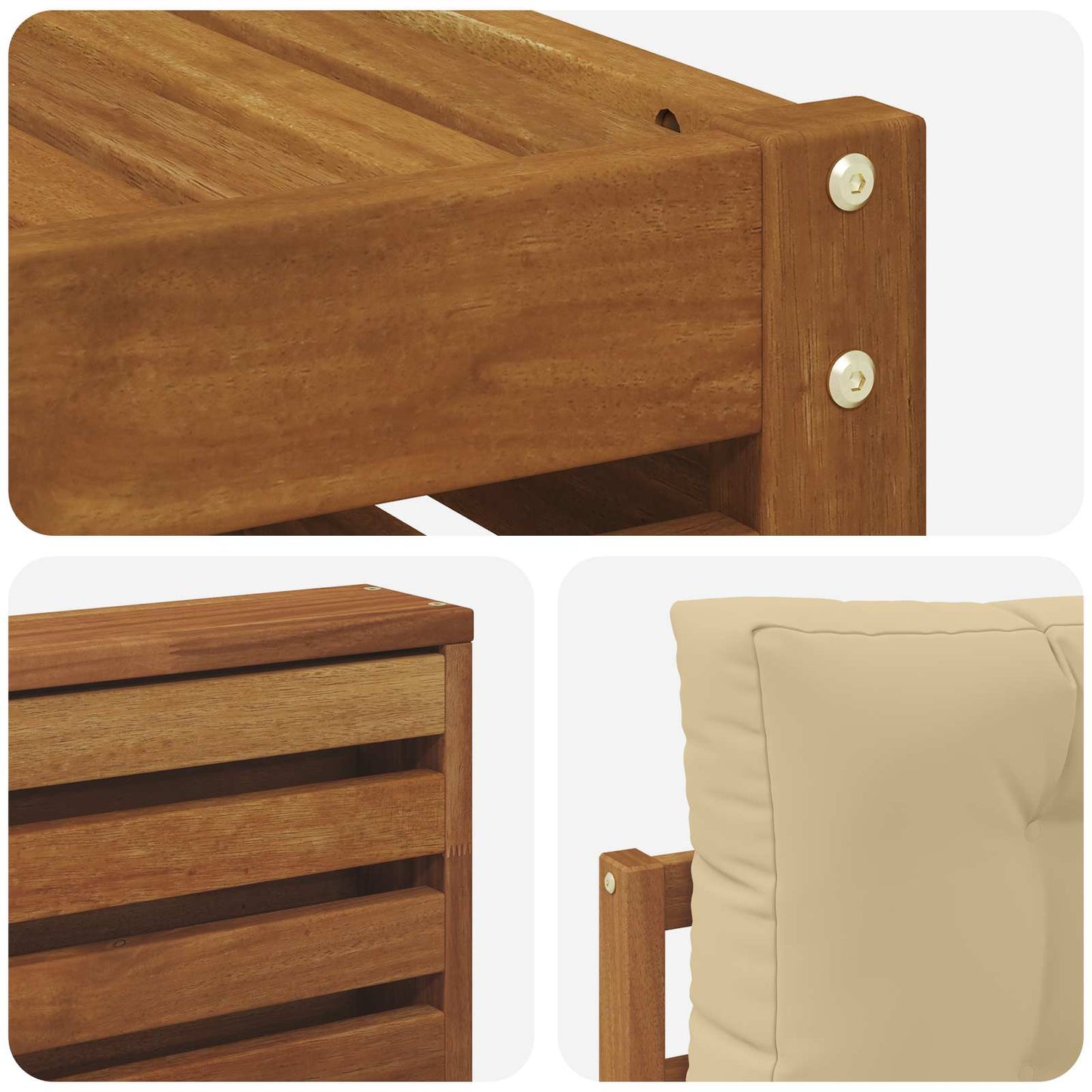 Outdoor-Sofagarnitur 6 stk. Natur und Beige