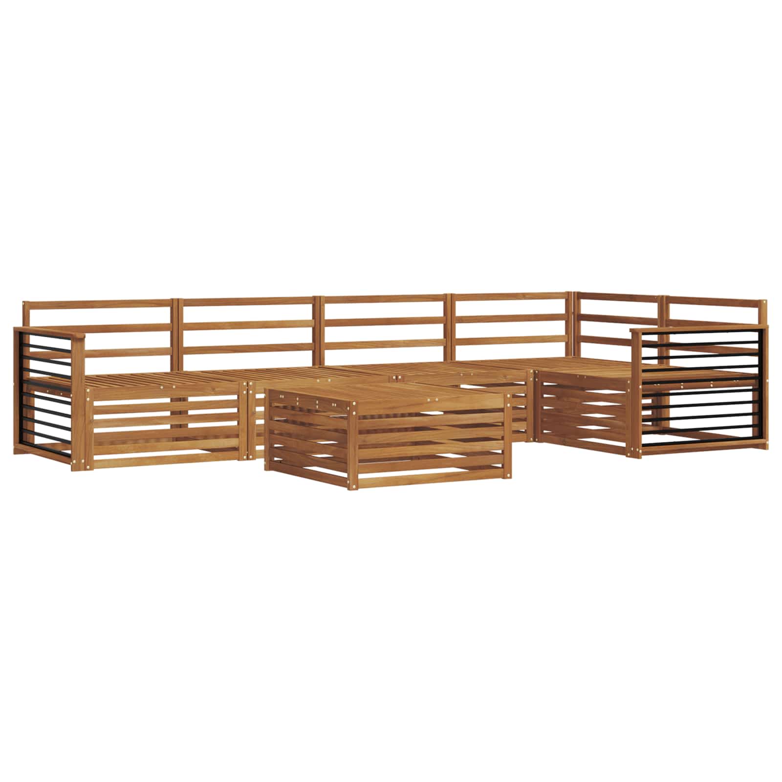 Outdoor-Sofagarnitur 6 pcs Natur