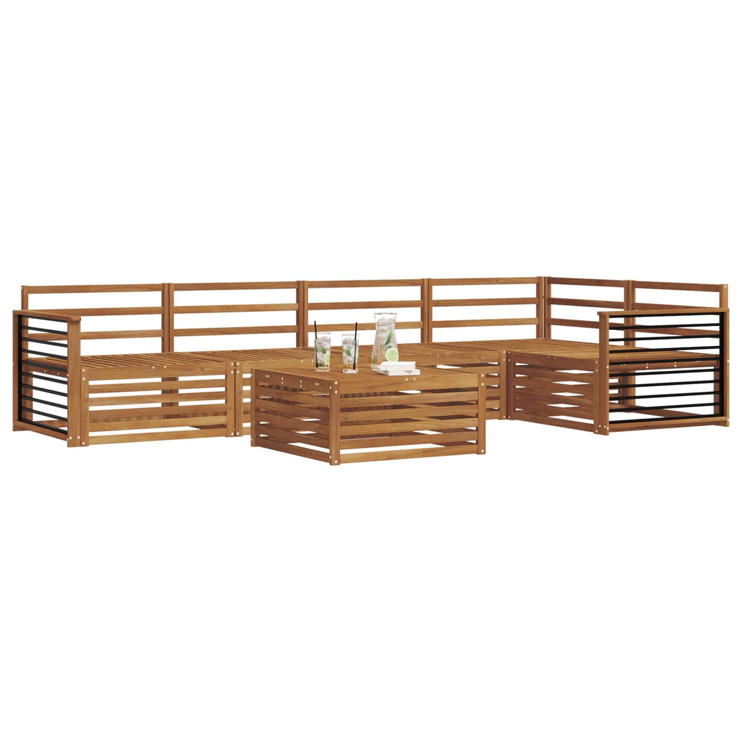Outdoor-Sofagarnitur 6 pcs Natur