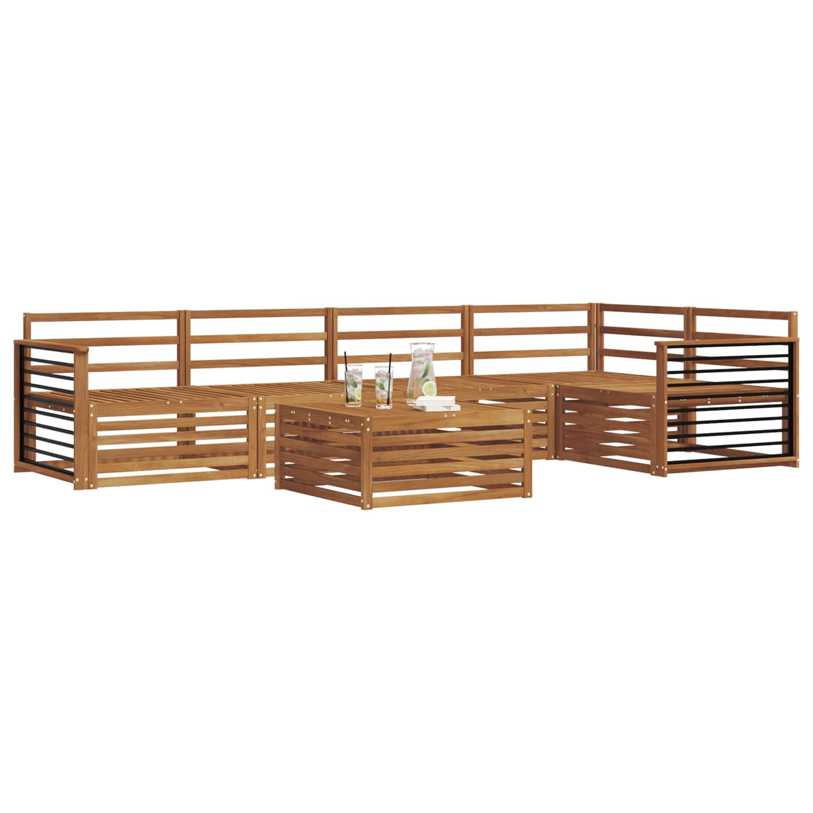 Outdoor-Sofagarnitur 6 pcs Natur