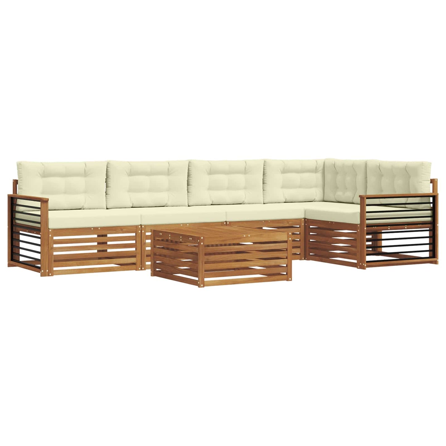 Outdoor-Sofagarnitur 6 stk. Natur und Creme