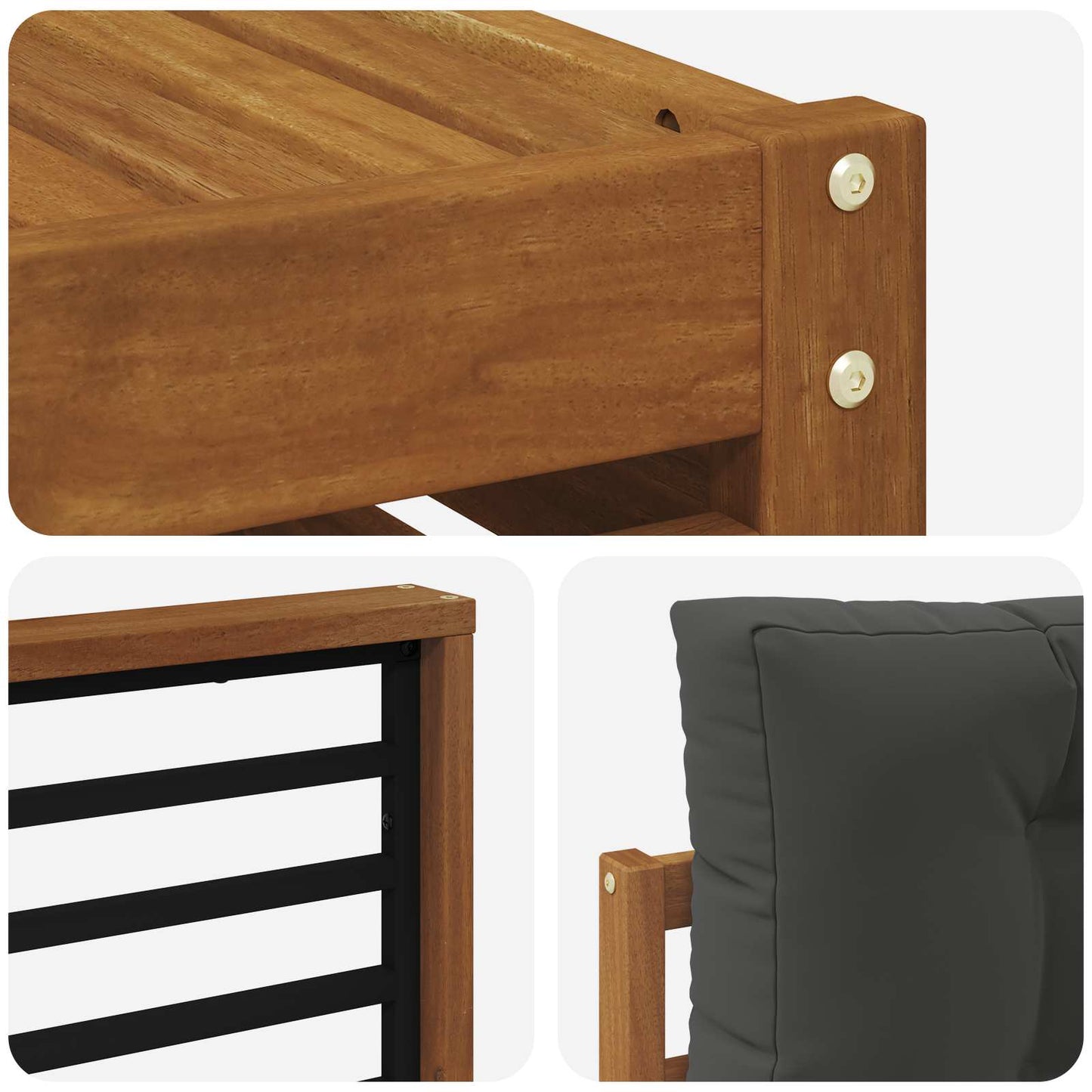Outdoor-Sofagarnitur 6 stk. Natur und Anthrazit
